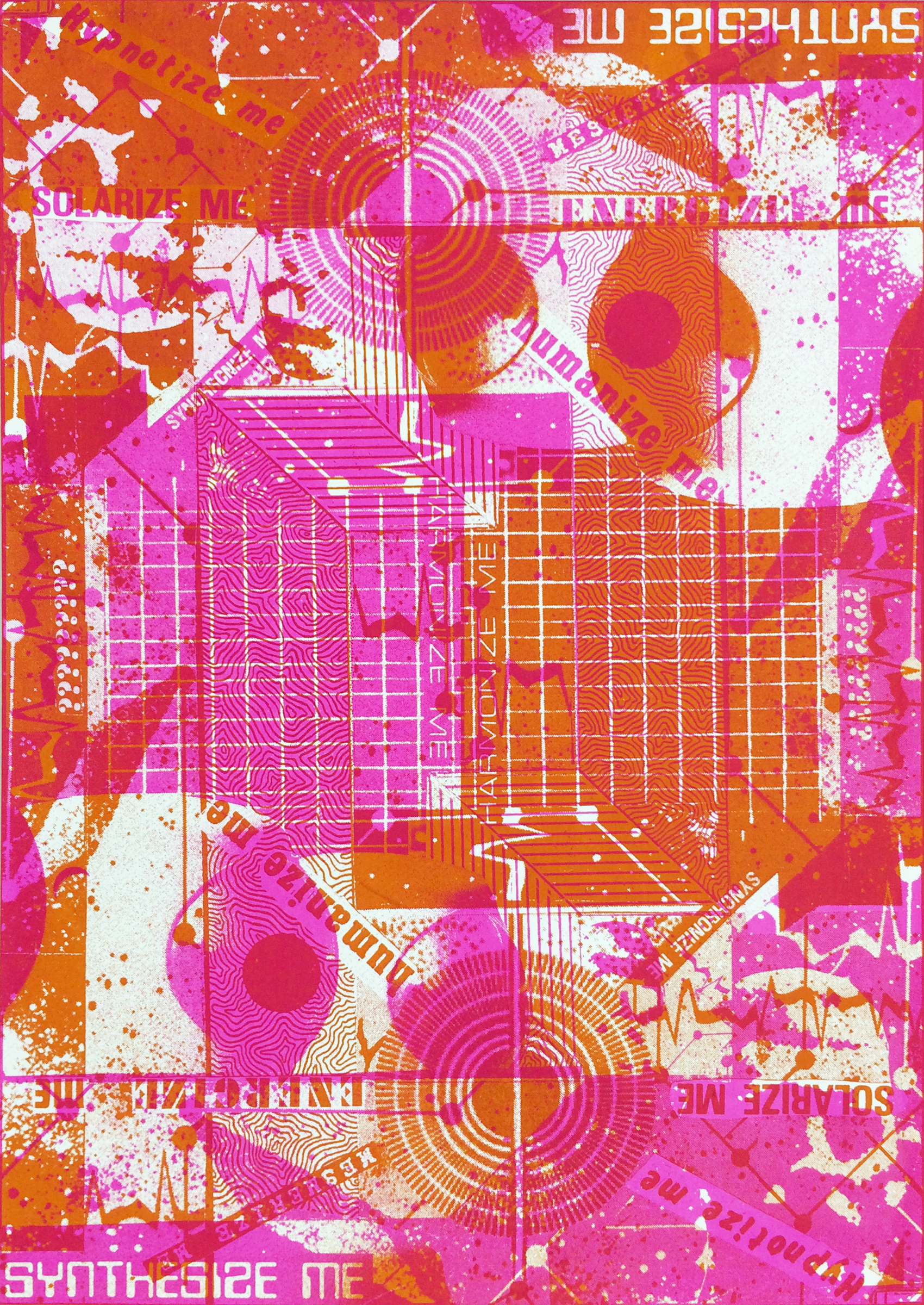   GWENAËL RATTKE   Synthesize Me , unique silkscreen on paper (1 of 1), 30.25" x 22.5", 2014 