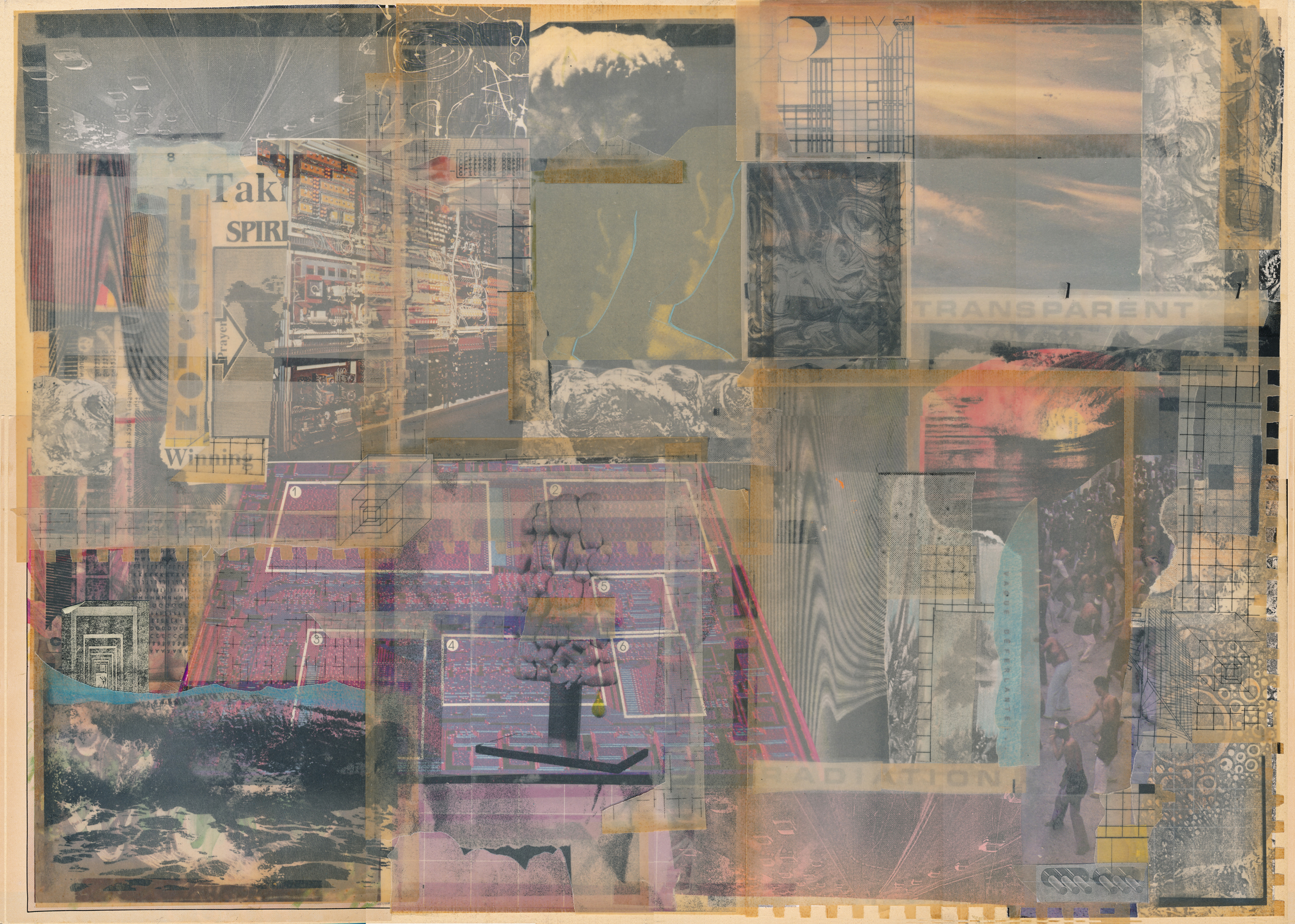   GWENAËL RATTKE   Transparent Radiation , collage on board, 30.25" x 22.5", 2014 