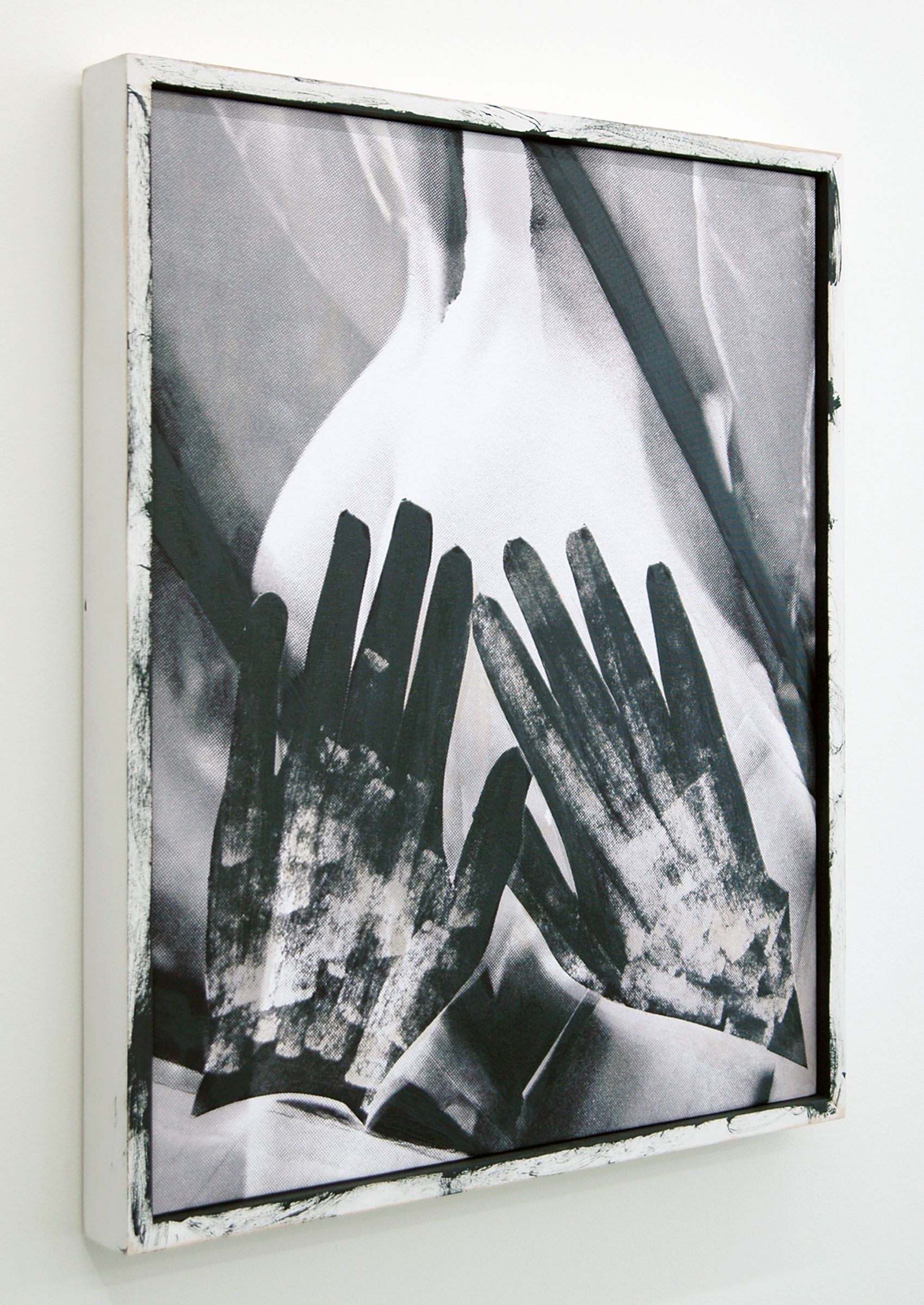 DERIC CARNER (3/4 view) Loveland, print on canvas, varnish overpainting and artists frame, 34" x 28", 2014