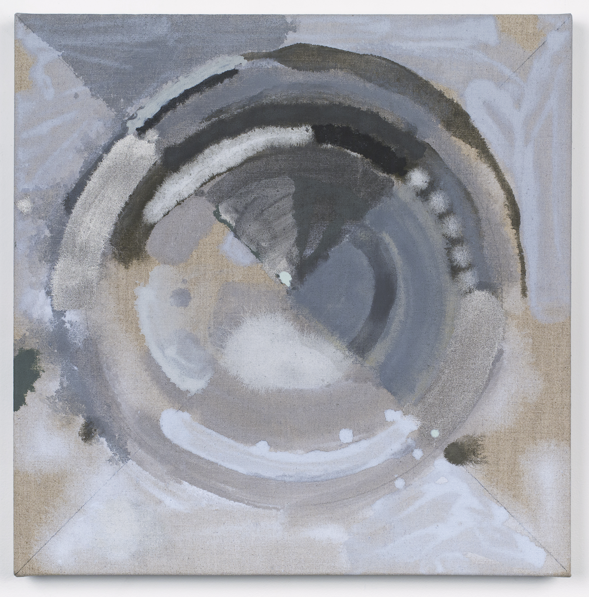 PAMELA JORDEN Grey Target , oil on linen 20" x 20", 2014