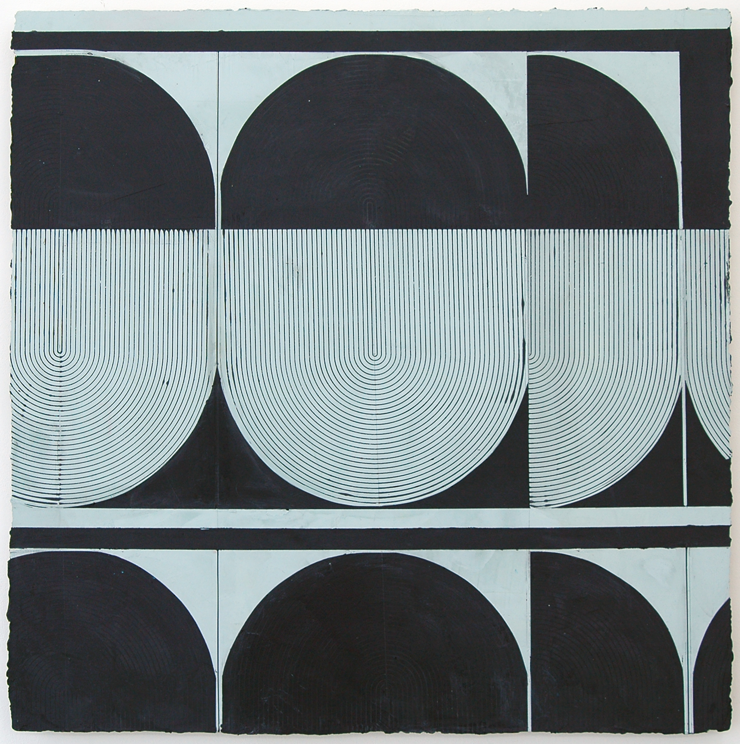   ELISE FERGUSON   Bob O , pigmented plaster on MDF panel, 30" x 30", 2014 