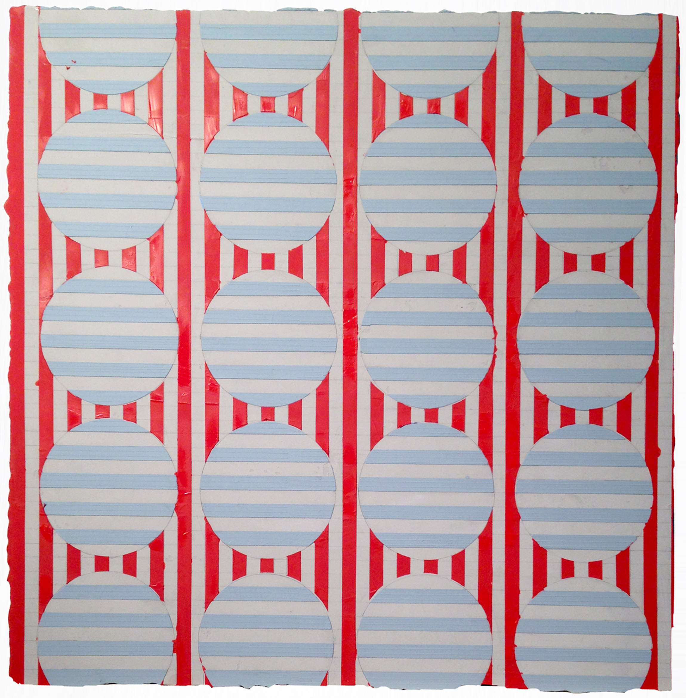 ELISE FERGUSON J Bird , pigmented plaster on MDF panel, 24" x 24", 2014