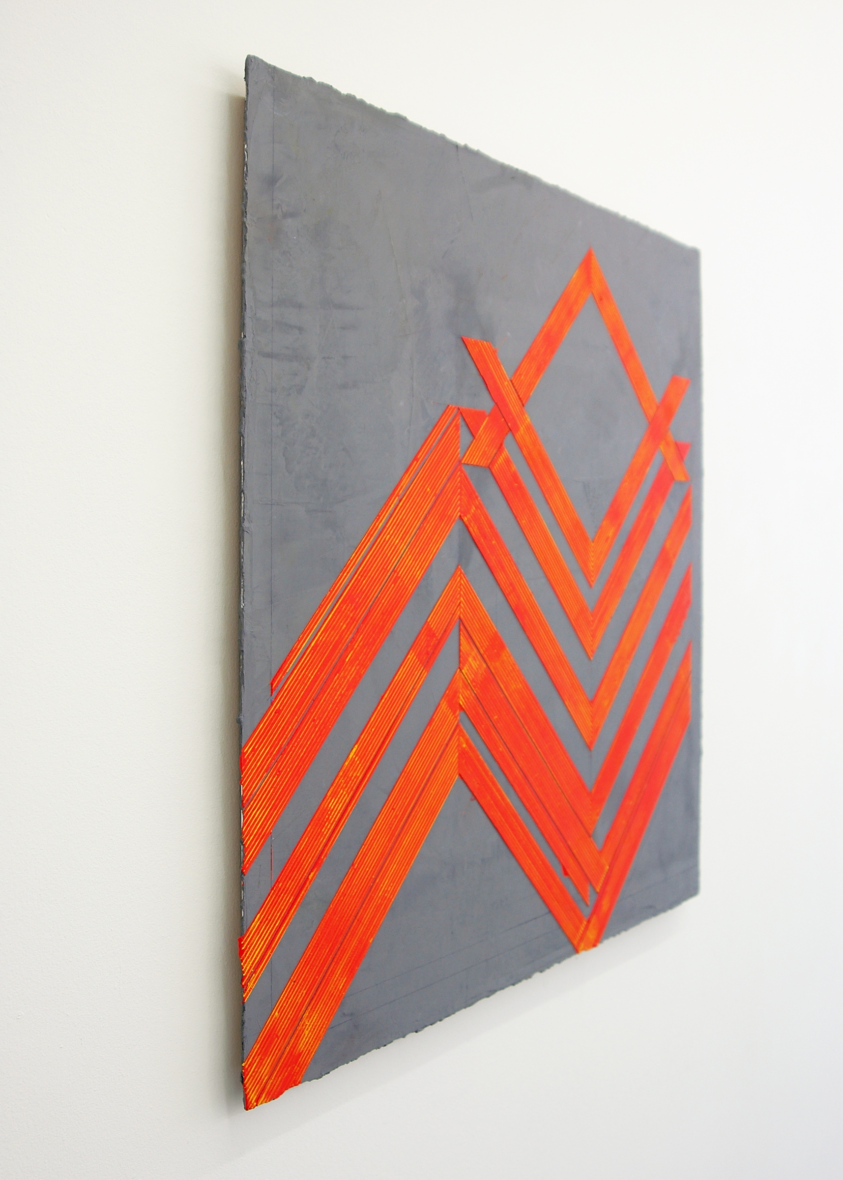   ELISE FERGUSON  (3/4 view) &nbsp;N V V , pigmented plaster on MDF panel, 30" x 30", 2014 