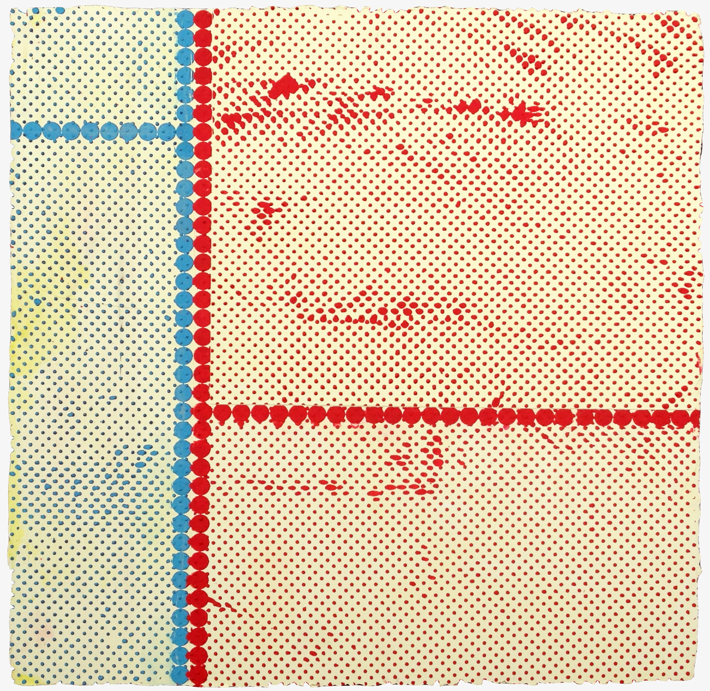   ELISE FERGUSON   TV , pigmented plaster on MDF panel, 18" x 18", 2014 