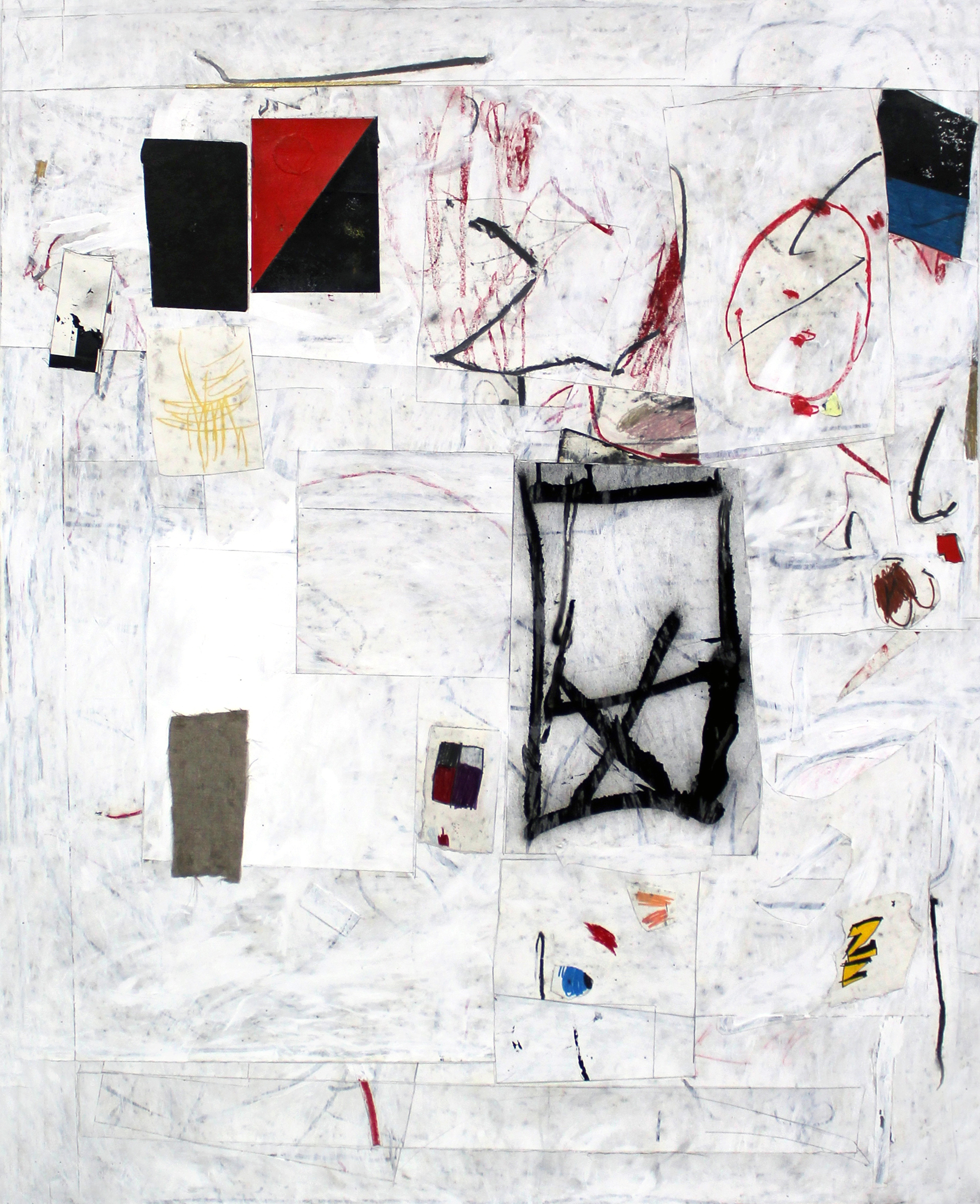   JOSEPH HART   Untitled , collaged paper, acrylic, oil crayon and graphite on paper, 44" x 36" (framed), 2013 