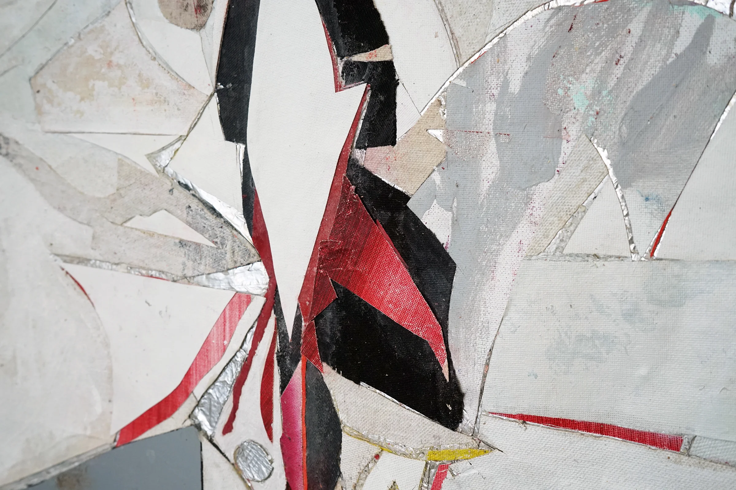 RYAN WALLACE (detail) Lenakaeia 3 , enamel, acrylic, canvas, linen, aluminum, fiberglass, 48" x 58", 2017