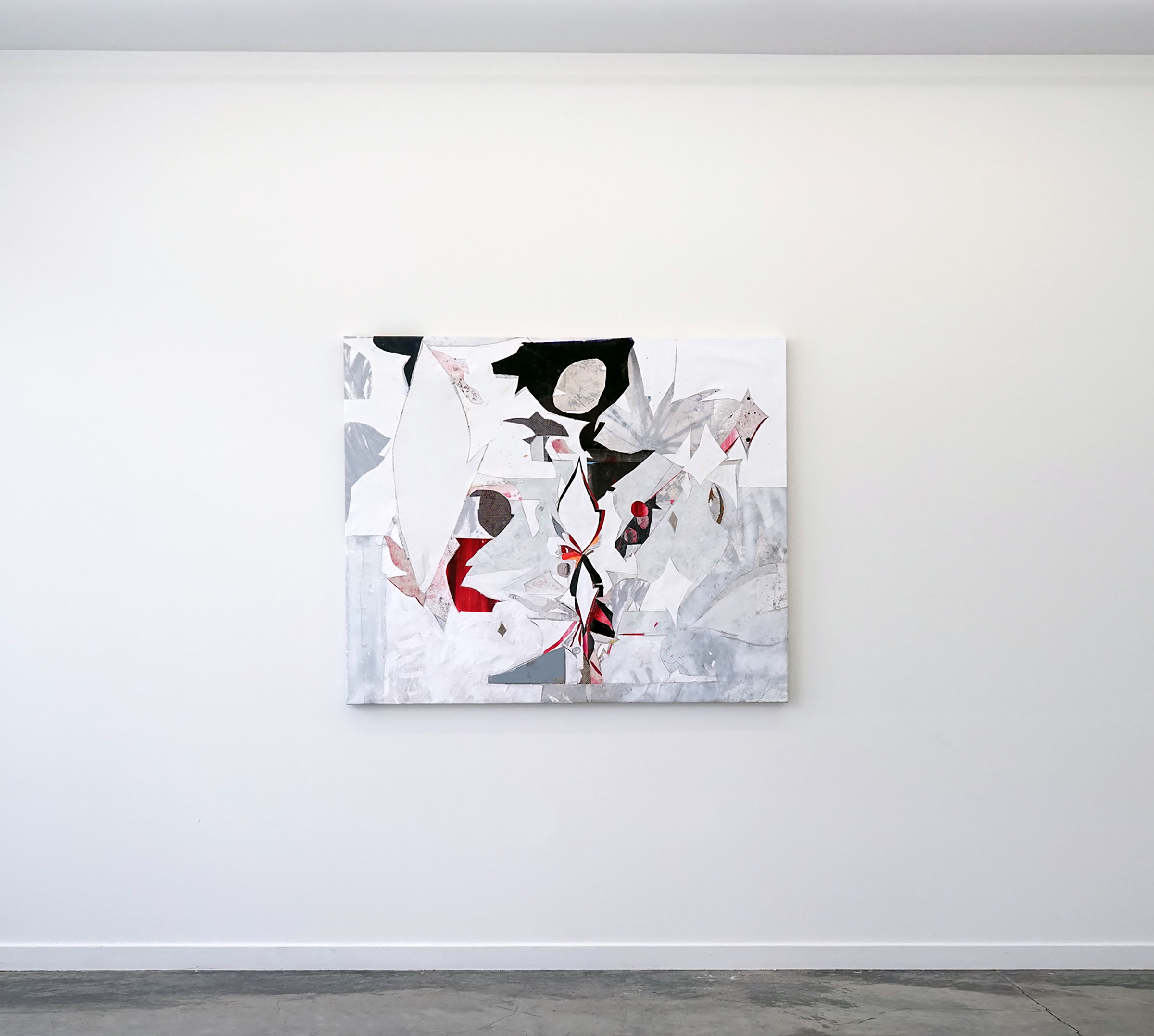 RYAN WALLACE Lenakaeia 3 , enamel, acrylic, canvas, linen, aluminum, fiberglass, 48" x 58", 2017
