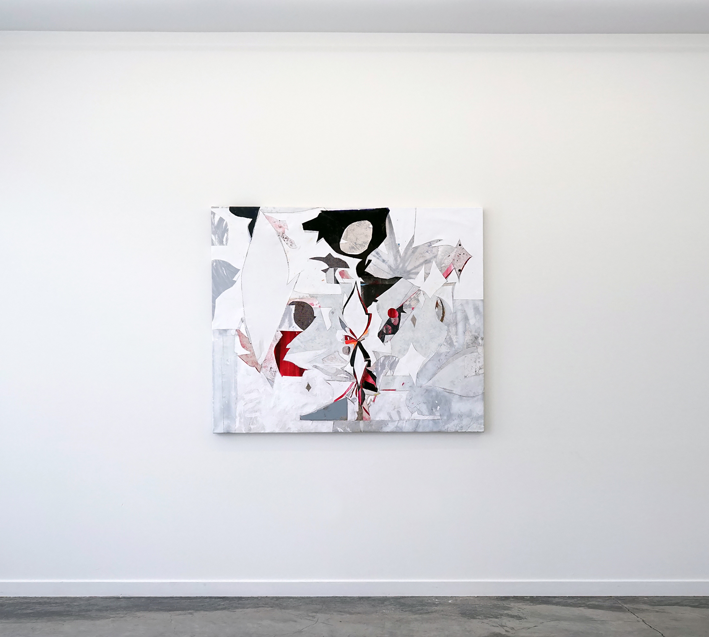   RYAN WALLACE   Lenakaeia 3 , enamel, acrylic, canvas, linen, aluminum, fiberglass, 48" x 58", 2017 