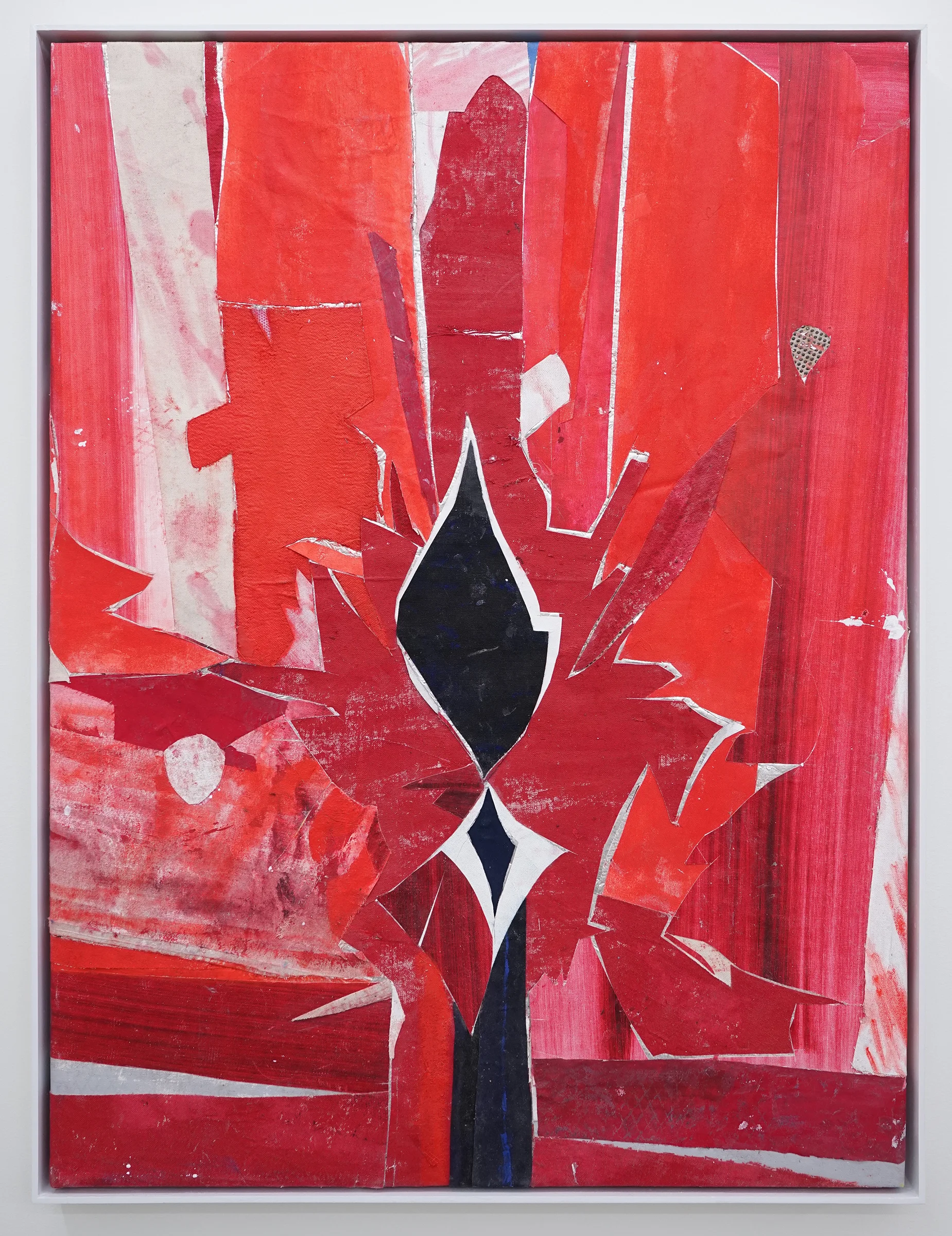 RYAN WALLACE Untitled (Lenakaeia) 4 , oil, enamel, acrylic, vinyl, aluminum, fiberglass, paper, canvas, linen, 40" x 30", 2017