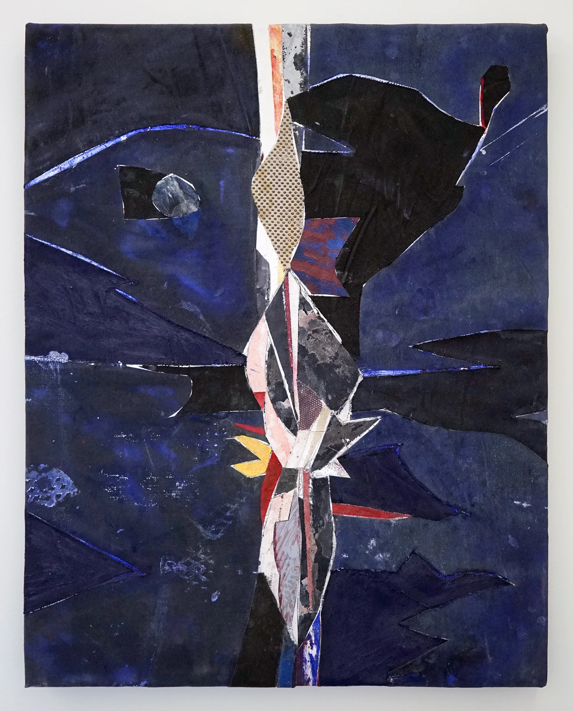 RYAN WALLACE (detail) Untitled (Lenakaeia) 6 , oil, enamel, acrylic, pigment, cold wax, canvas, linen, rubber, aluminum, fiberglass, 28" x 20", 2017
