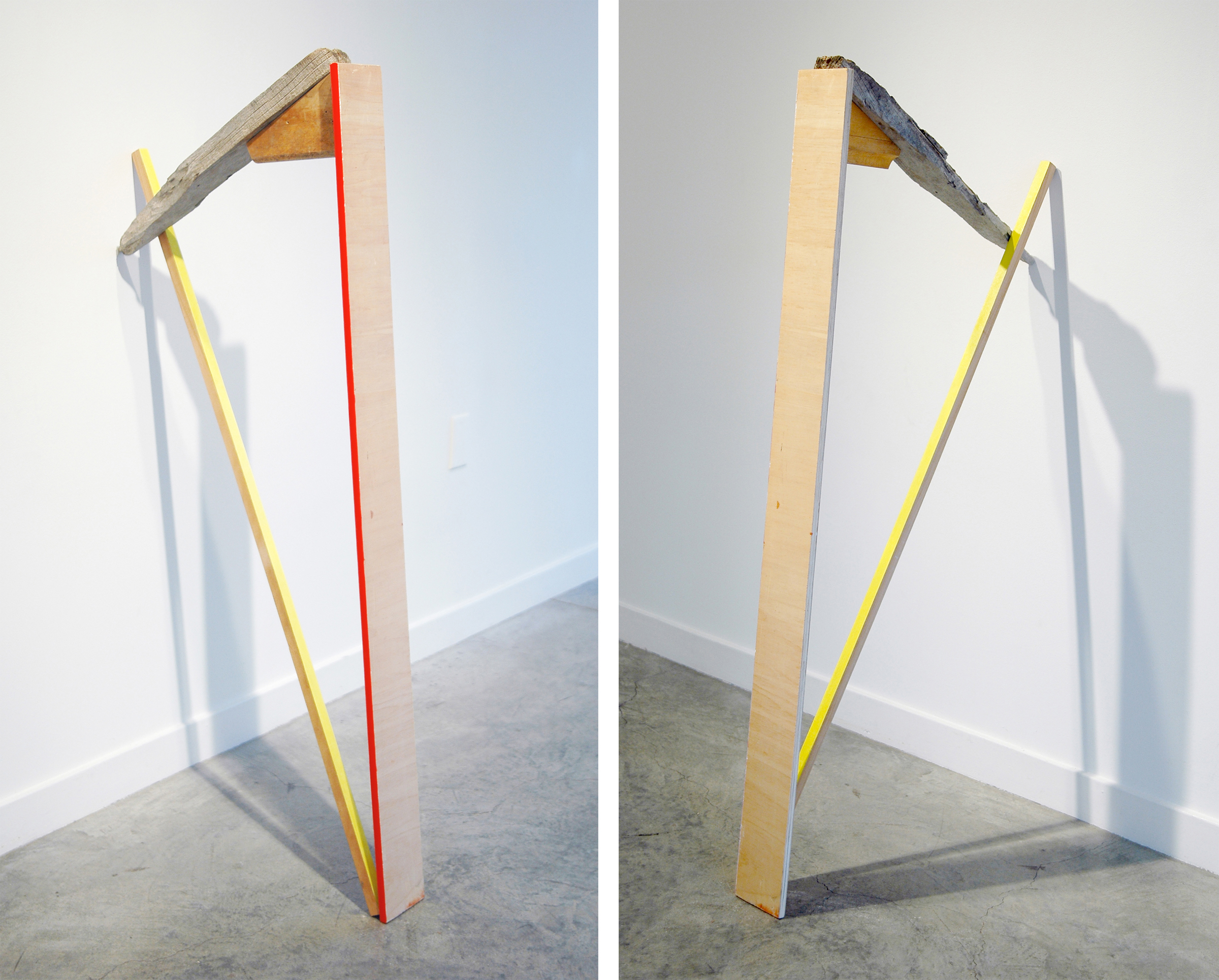 KIRK STOLLER Untitled (harp) , wood, acrylic and resin, 48" x 23" x 5"