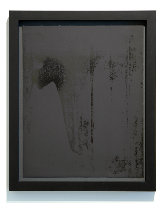   WITH CINDER BLOCKS WE FLATTEN OUR PHOTOGRAPHS  C. Wright Daniel,&nbsp; Untitled (Burnished 2) , unique silver gelatin print, 16.25" x 13.25" (framed), 2013 