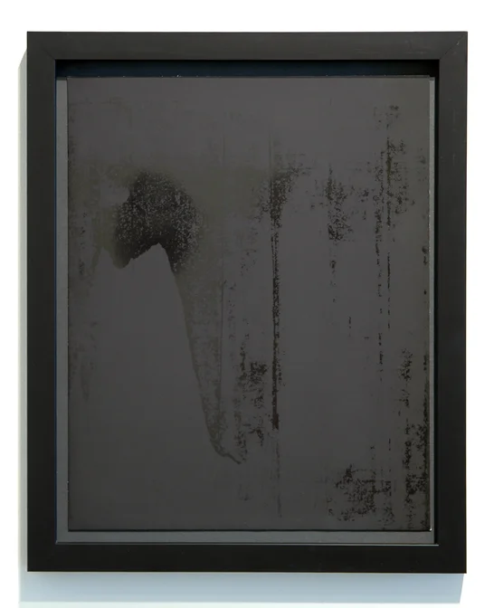 WITH CINDER BLOCKS WE FLATTEN OUR PHOTOGRAPHS C. Wright Daniel, Untitled (Burnished 2) , unique silver gelatin print, 16.25" x 13.25" (framed), 2013
