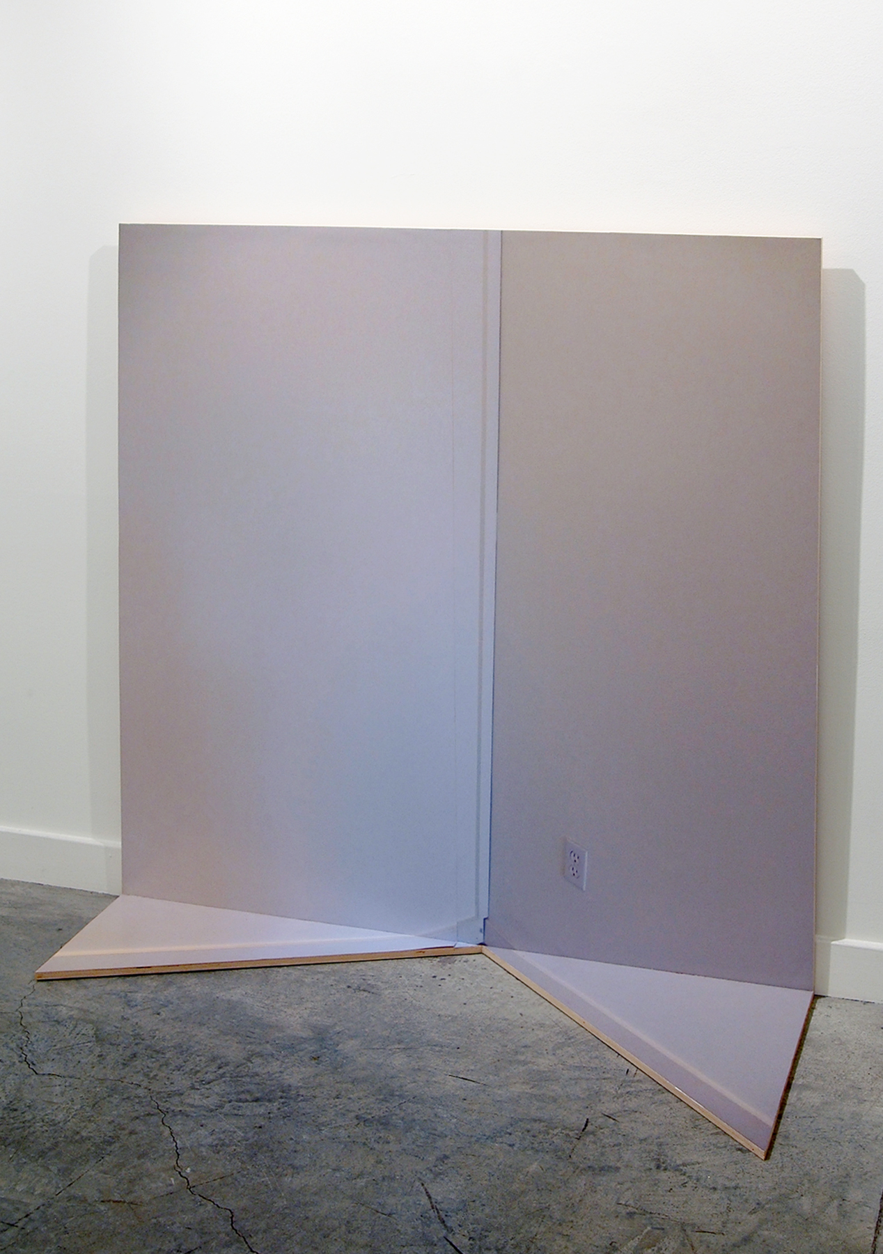   WITH CINDER BLOCKS WE FLATTEN OUR PHOTOGRAPHS  Emma Spertus,&nbsp; Corner , ink jet print on plywood, 44" x 44" x 16.25", 2013 