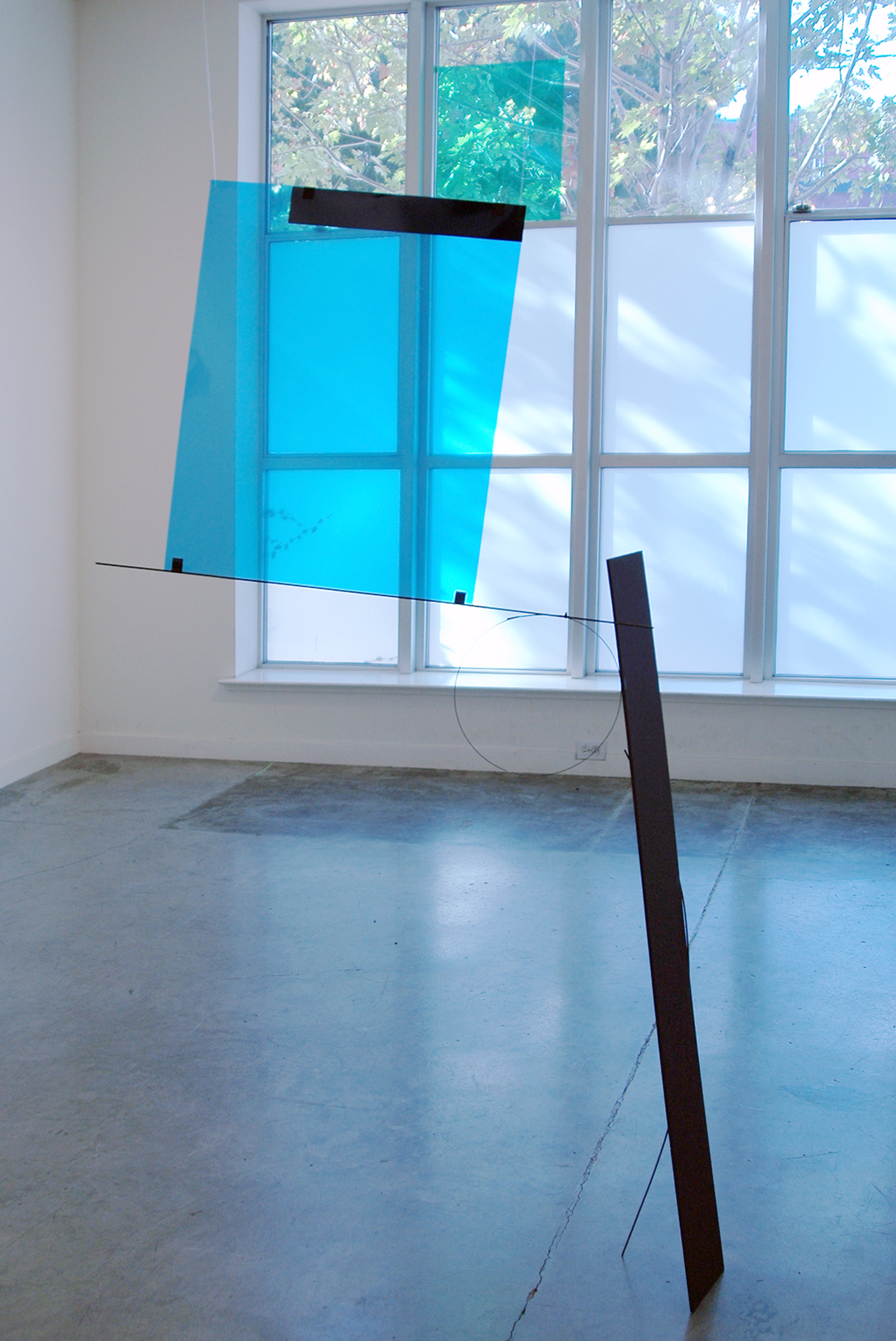   ALICE CATTANEO   Untitled , 2013, blue and green acetate, foam board, tape iron, cable ties, 72" x 41" x 9 