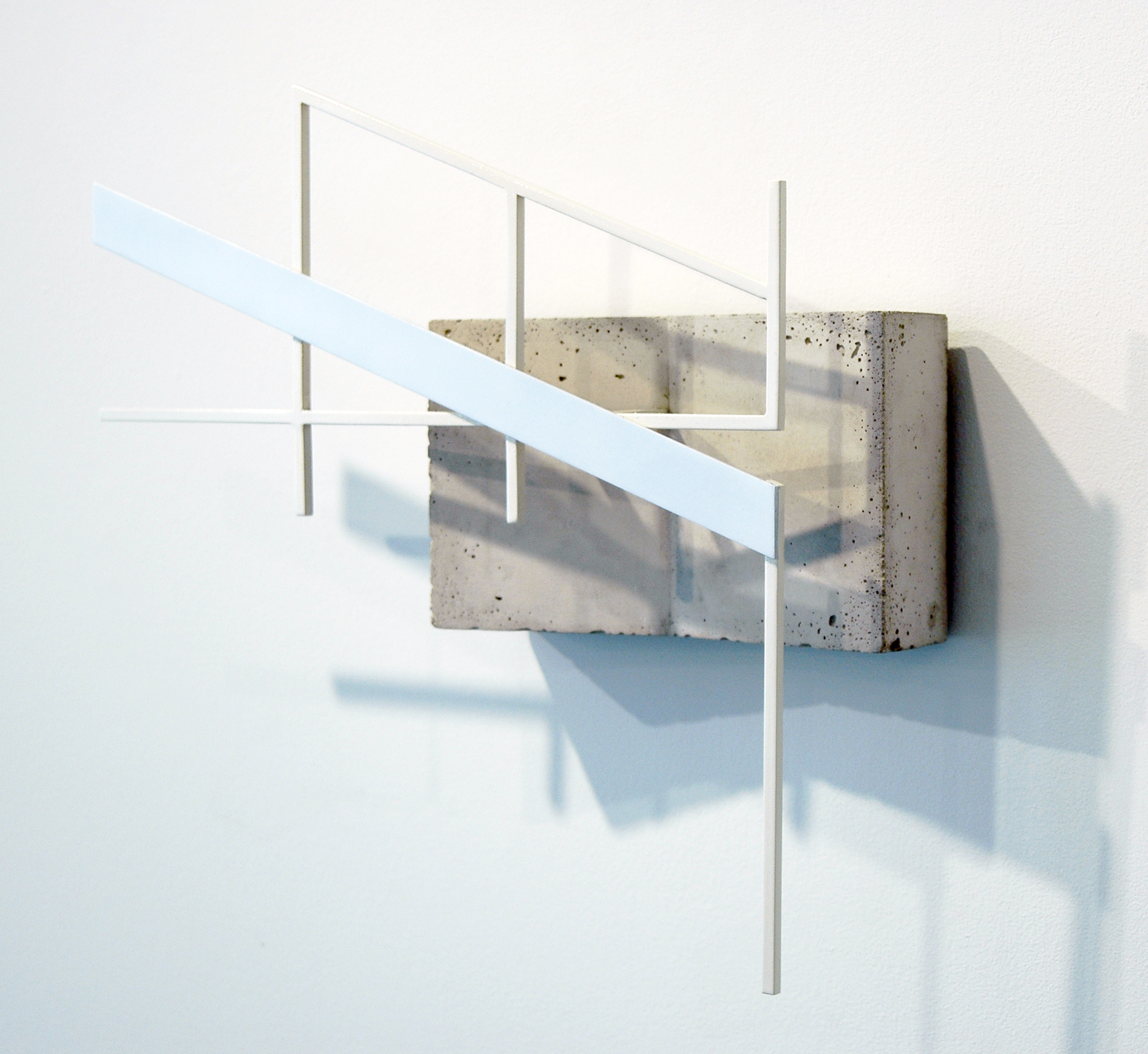   JONATHAN RUNCIO  (side view)&nbsp; Untitled , concrete, steel and enamel, 15.75" x 17.25" x 4.25", 2013 