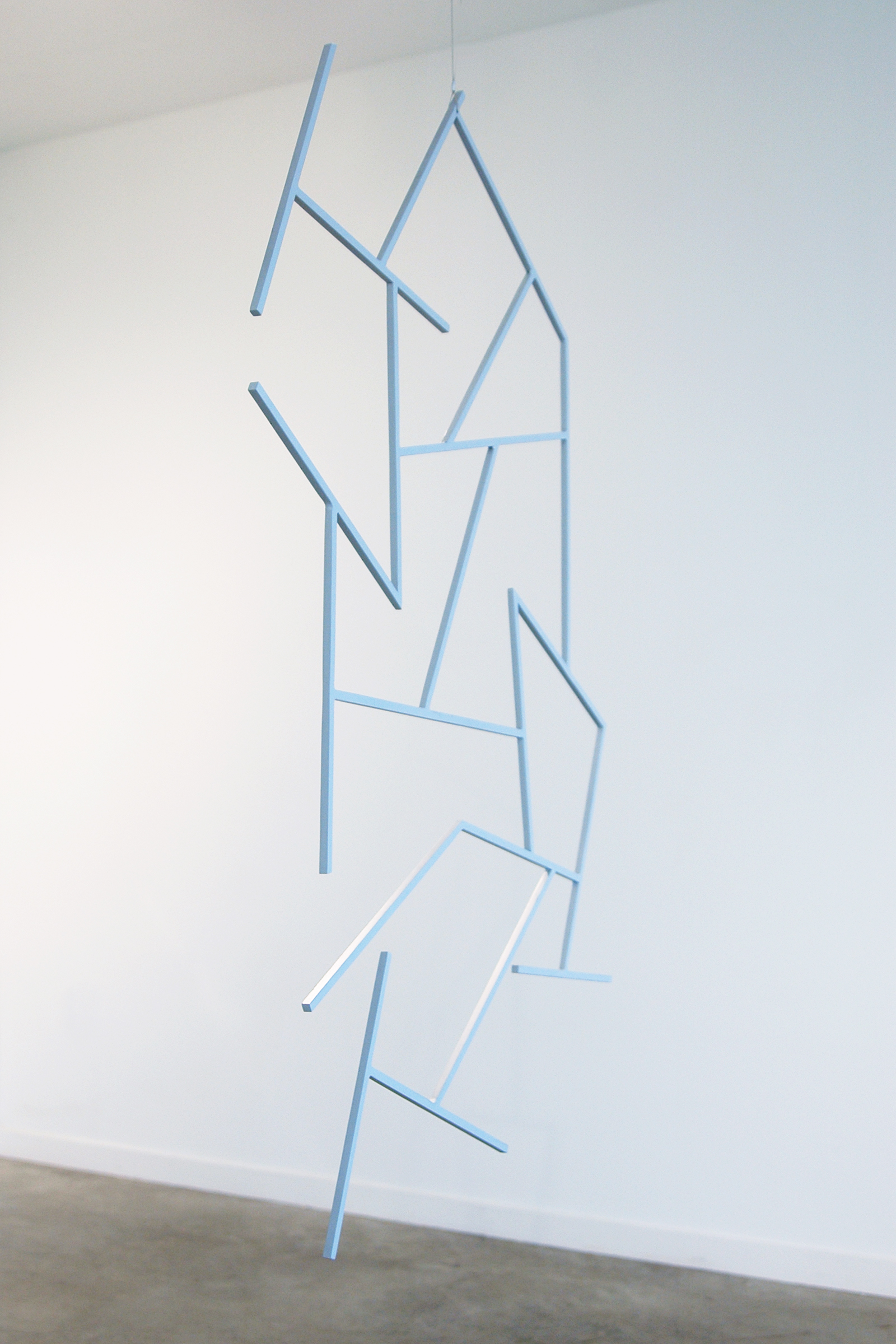   JONATHAN RUNCIO  (side view)&nbsp; Untitled (Impression) , steel and primer, 48.5" x 35", 2013 