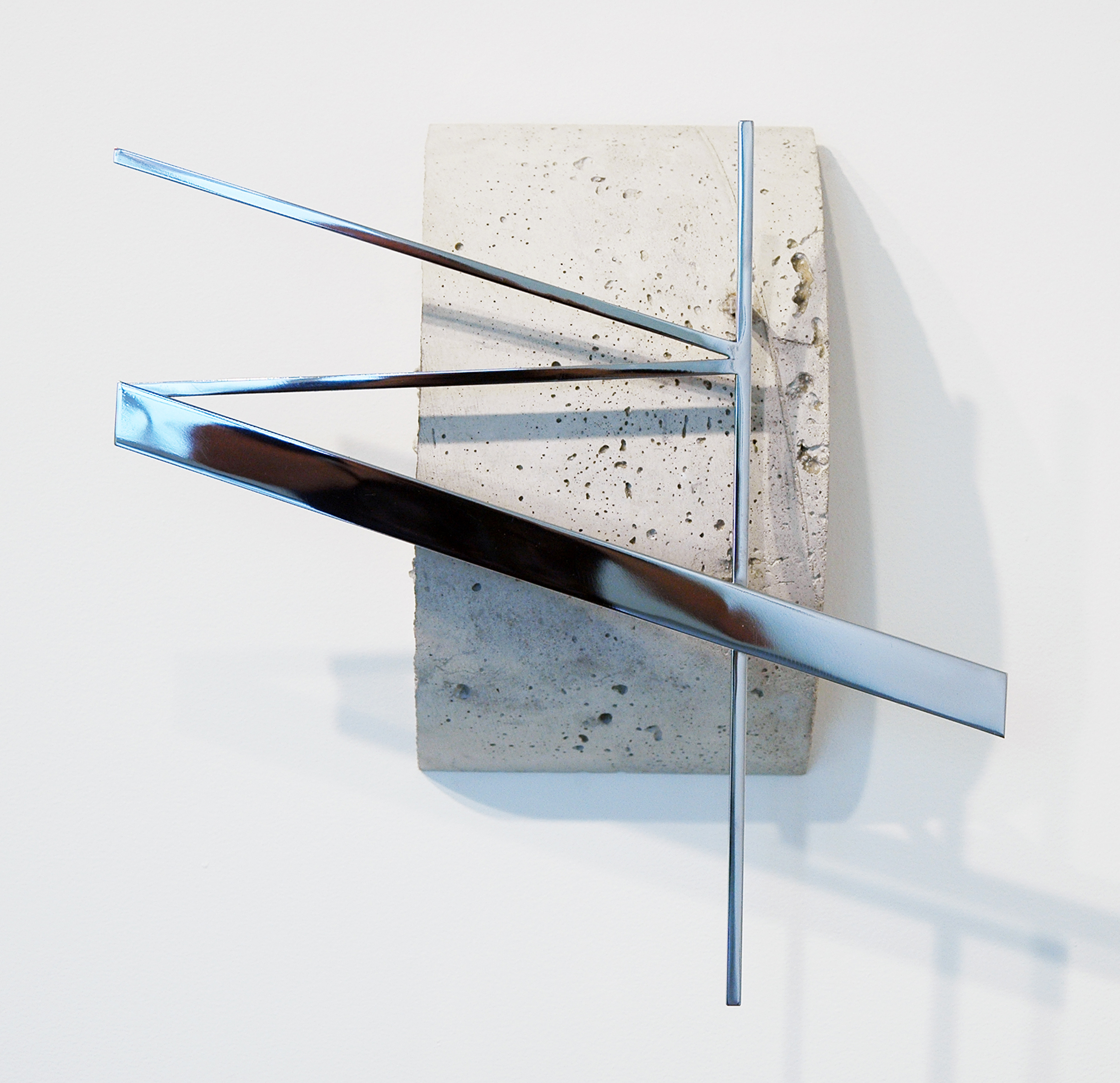   JONATHAN RUNCIO   Untitled , concrete, stainless steel, 14.25" x 14.5" x 5", 2013 