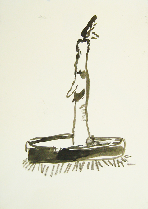 CHRISTOPH ROßNER Licht als Trost (Light as Consolation), india ink on paper, 11.75" x 8.25", 2009