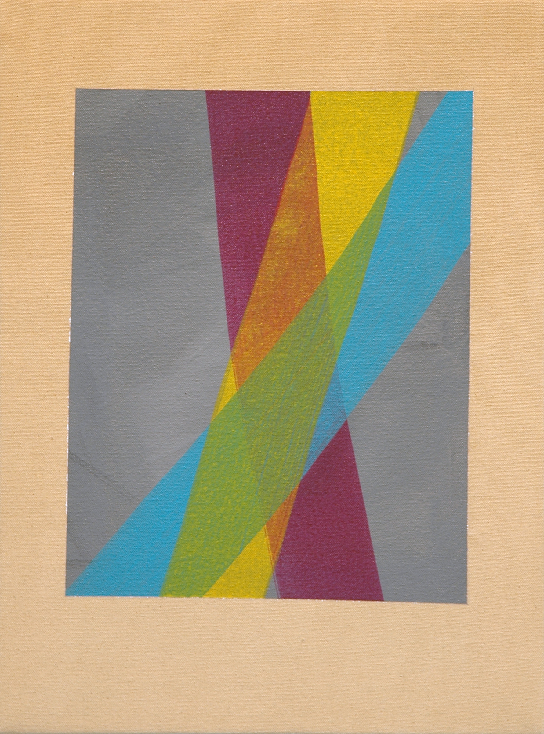 AMANDA CURRERI Untitled , acrylic and gesso on dyed fabric, 16" x 12", 2012