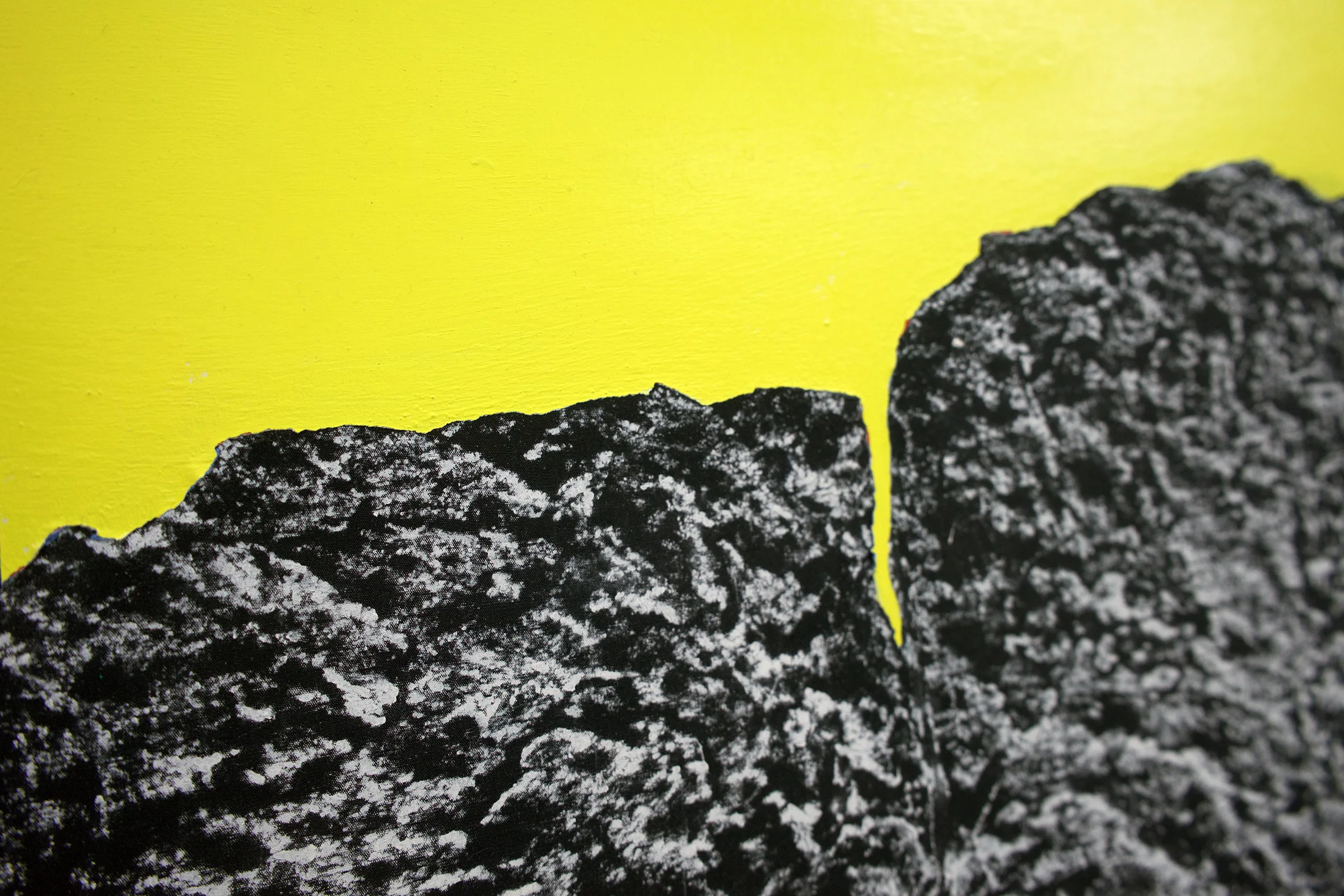 CHRIS DUNCAN (detail) Midday – Angles Landing, Zion Canyon Utah, April 4, 2017 , 2017, acrylic and crayon on fabric, 27 1/2" x 26 1/2"