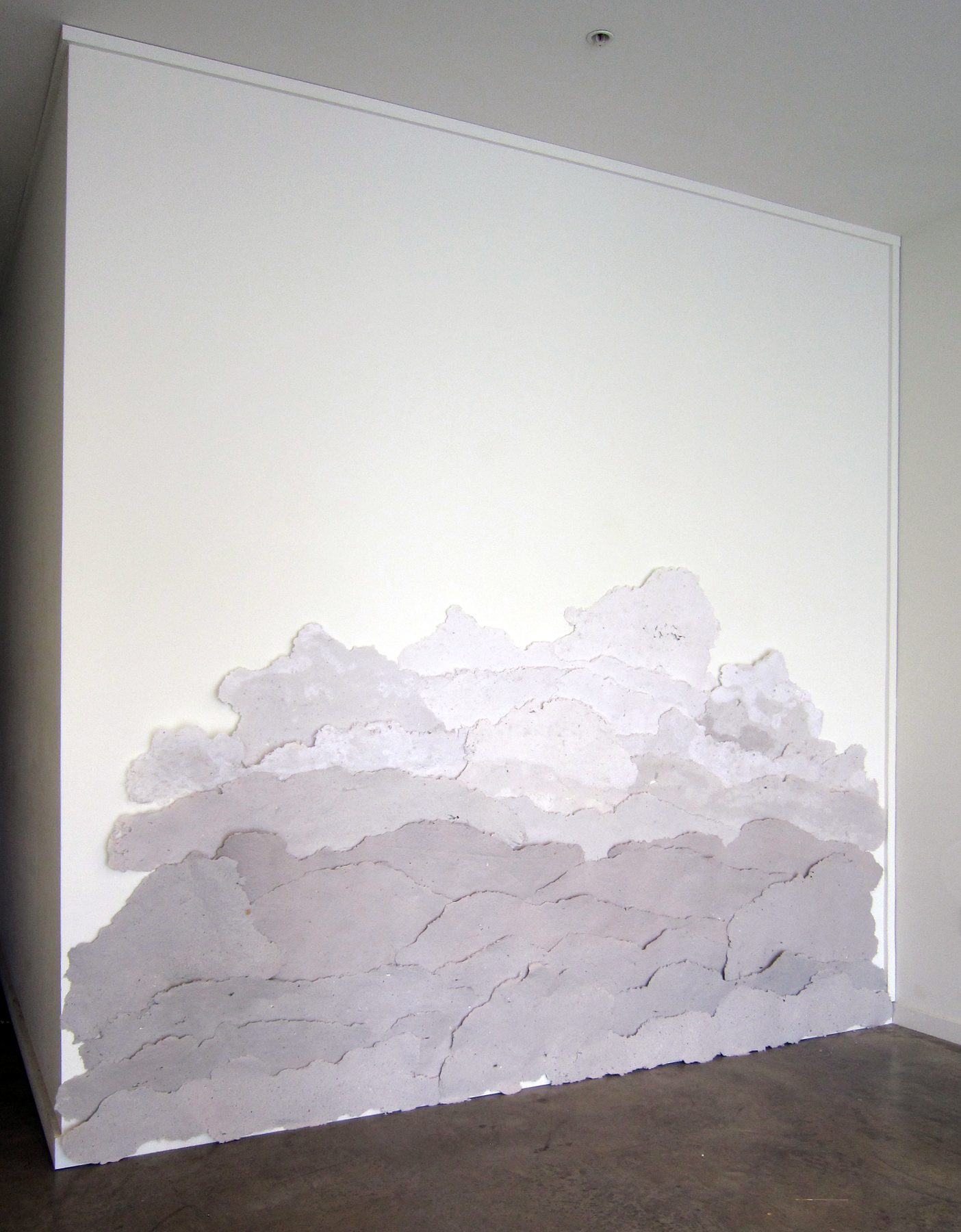 MOLLY SMITH Mist, 2013, handmade, repurposed paper and nails, 120" x 72"