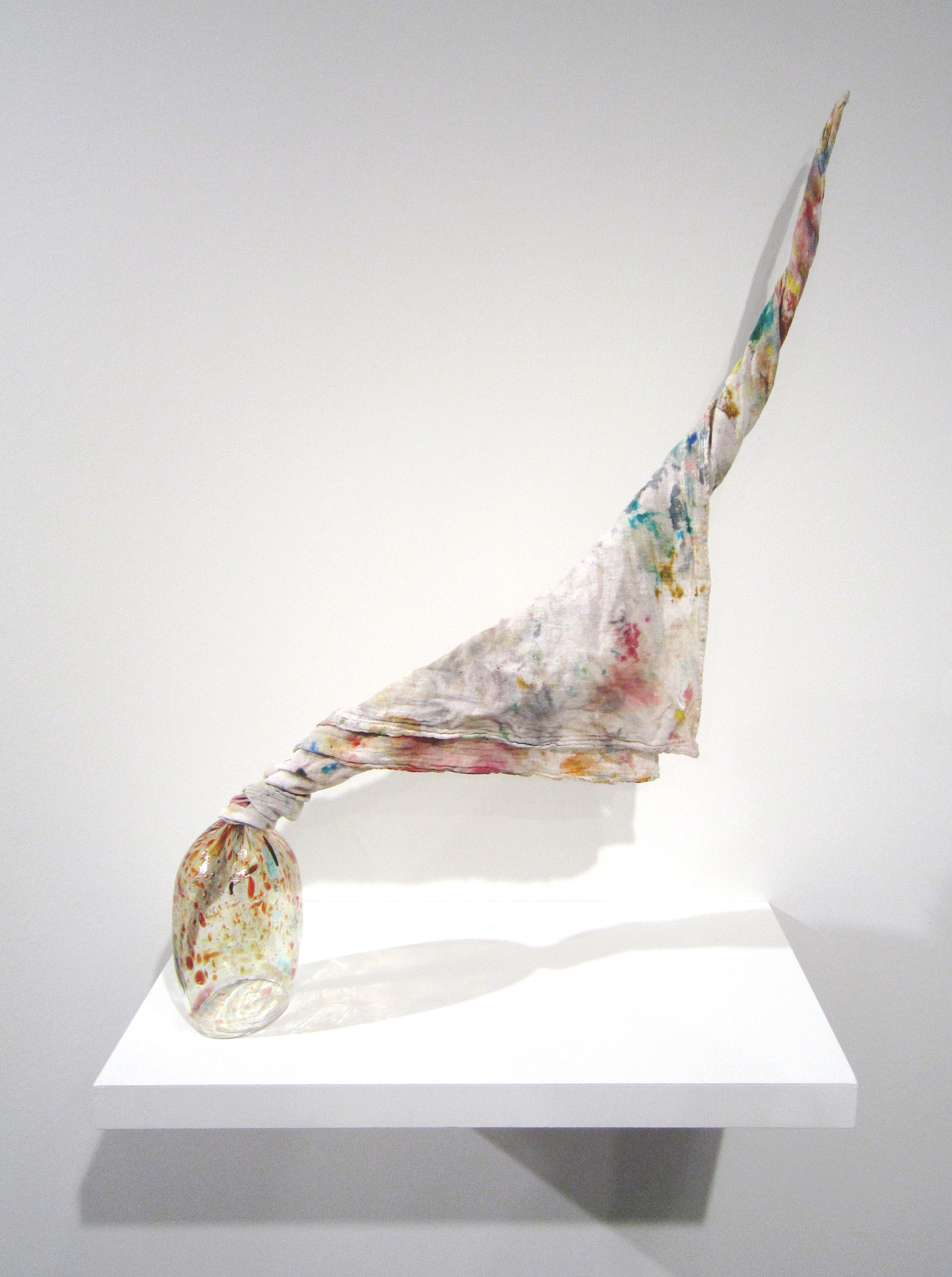 MOLLY SMITH Wash, 2013, glass and fabric, 28" x 22" x 5"