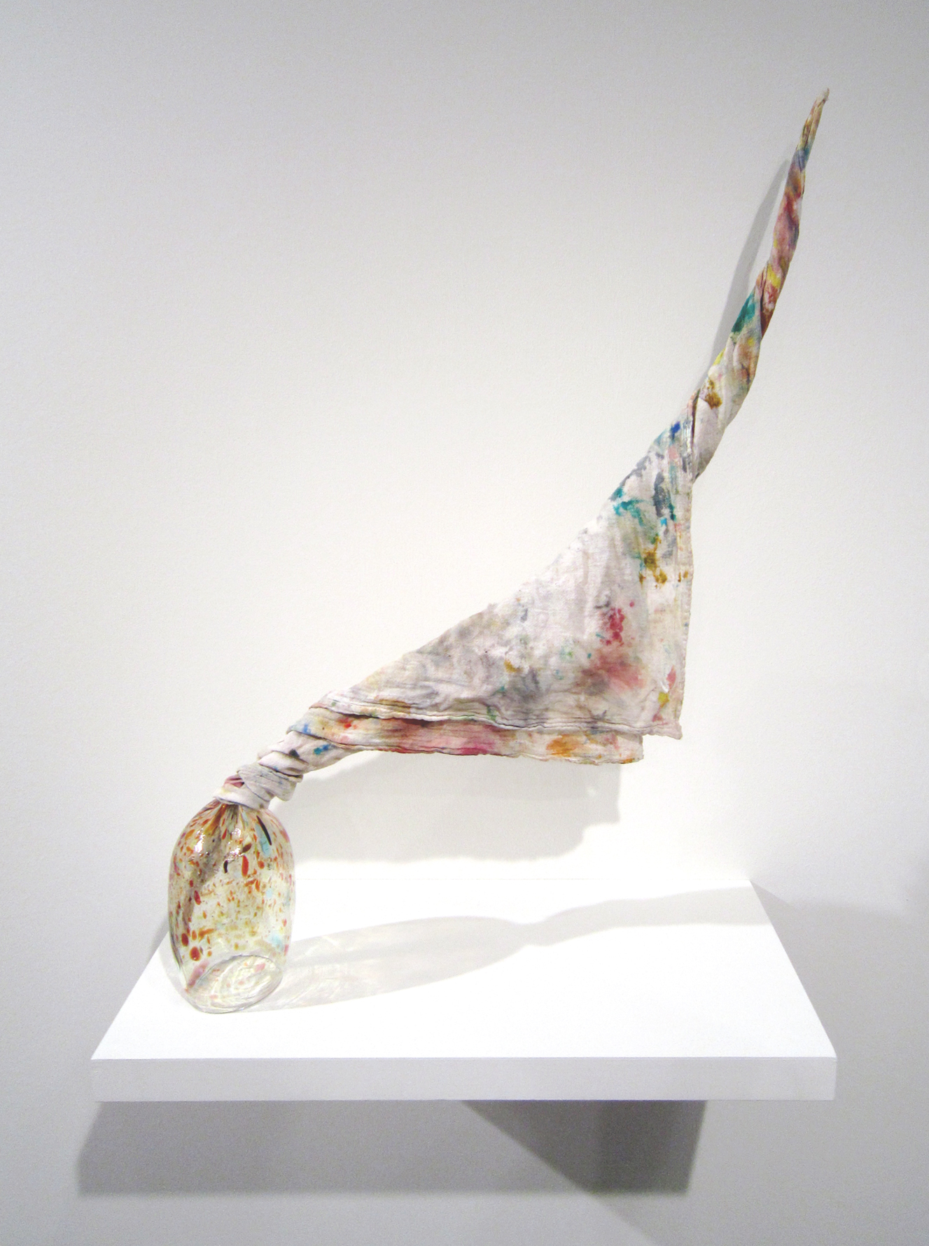   MOLLY SMITH   Wash, &nbsp;2013, glass and fabric, 28" x 22" x 5" 