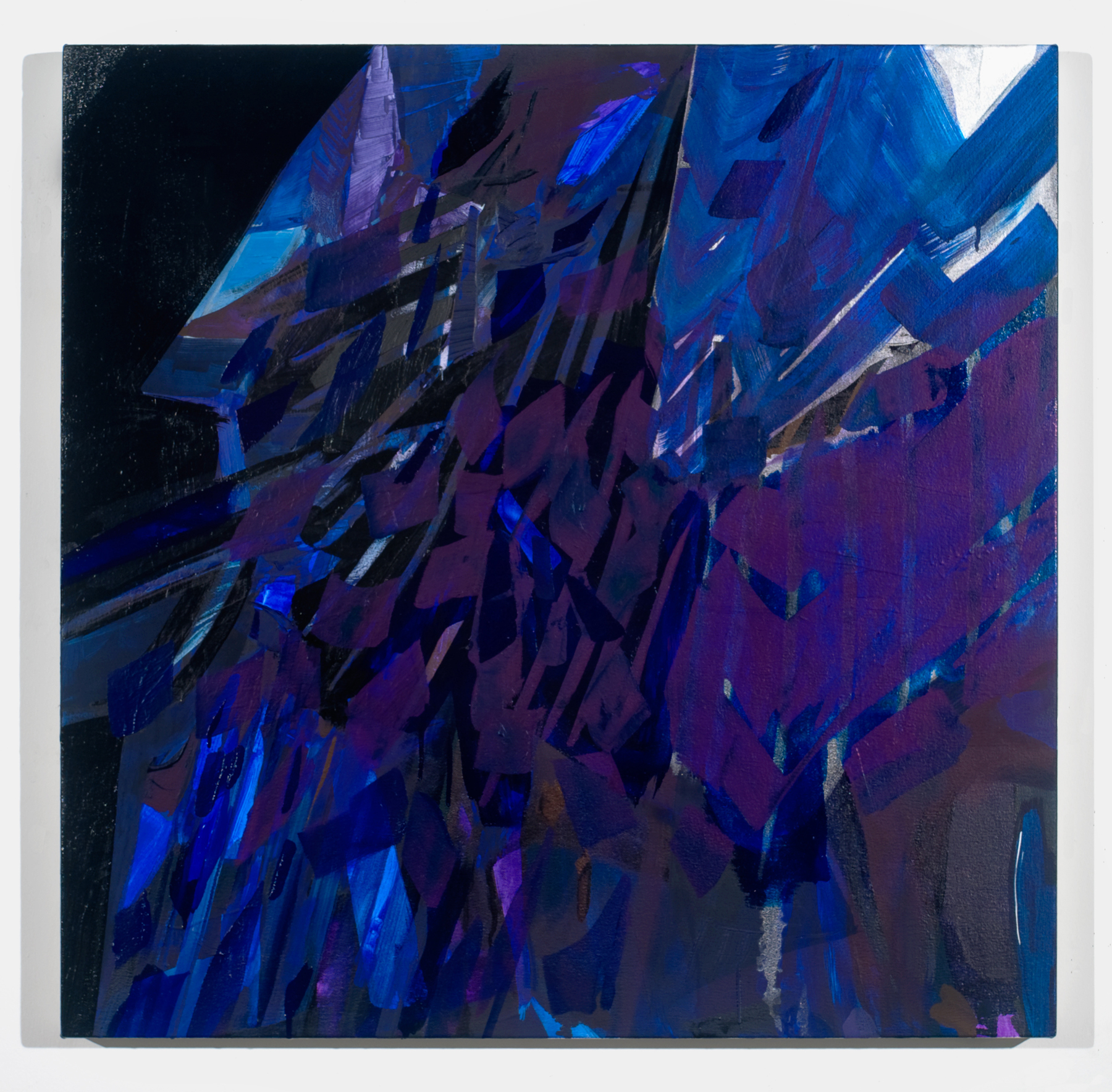   PAMELA JORDEN   Fragments of blue dense,&nbsp; oil on canvas, 33" x 33", 2011 