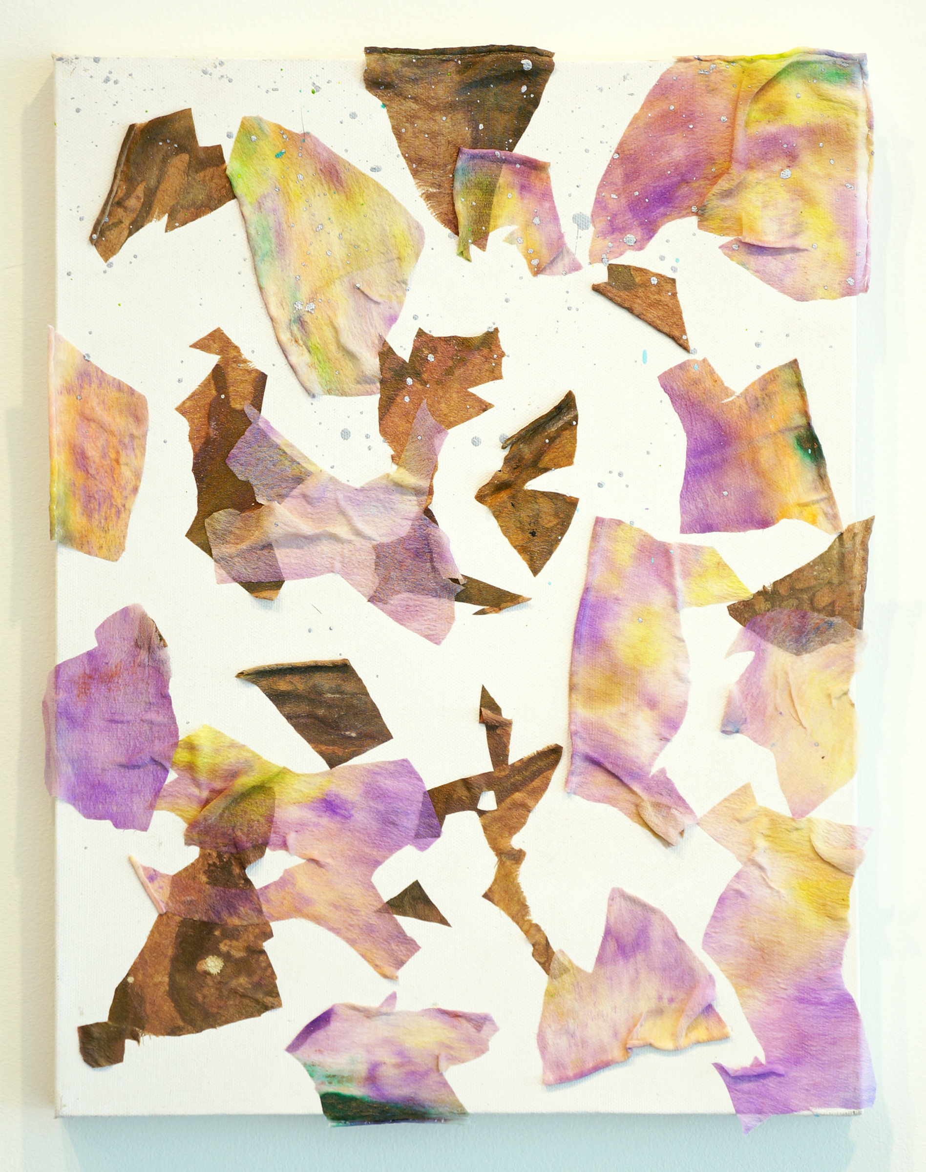 PATRICK BRENNAN Streets and Bones, 2012, silk and acrylic on canvas, 16" x 12"