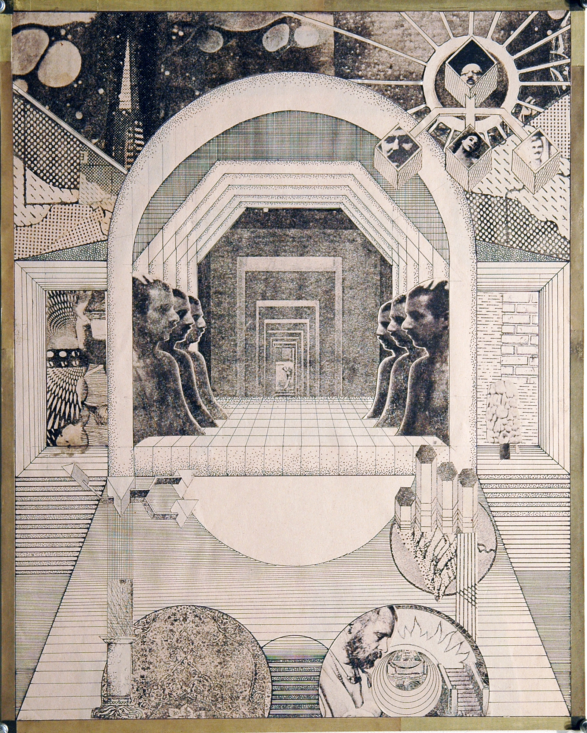 GWENAËL RATTKE Die Stadt und ihre Seele 1 , 2012, solvent transfer and collage on museum board, 22.25" x 18"