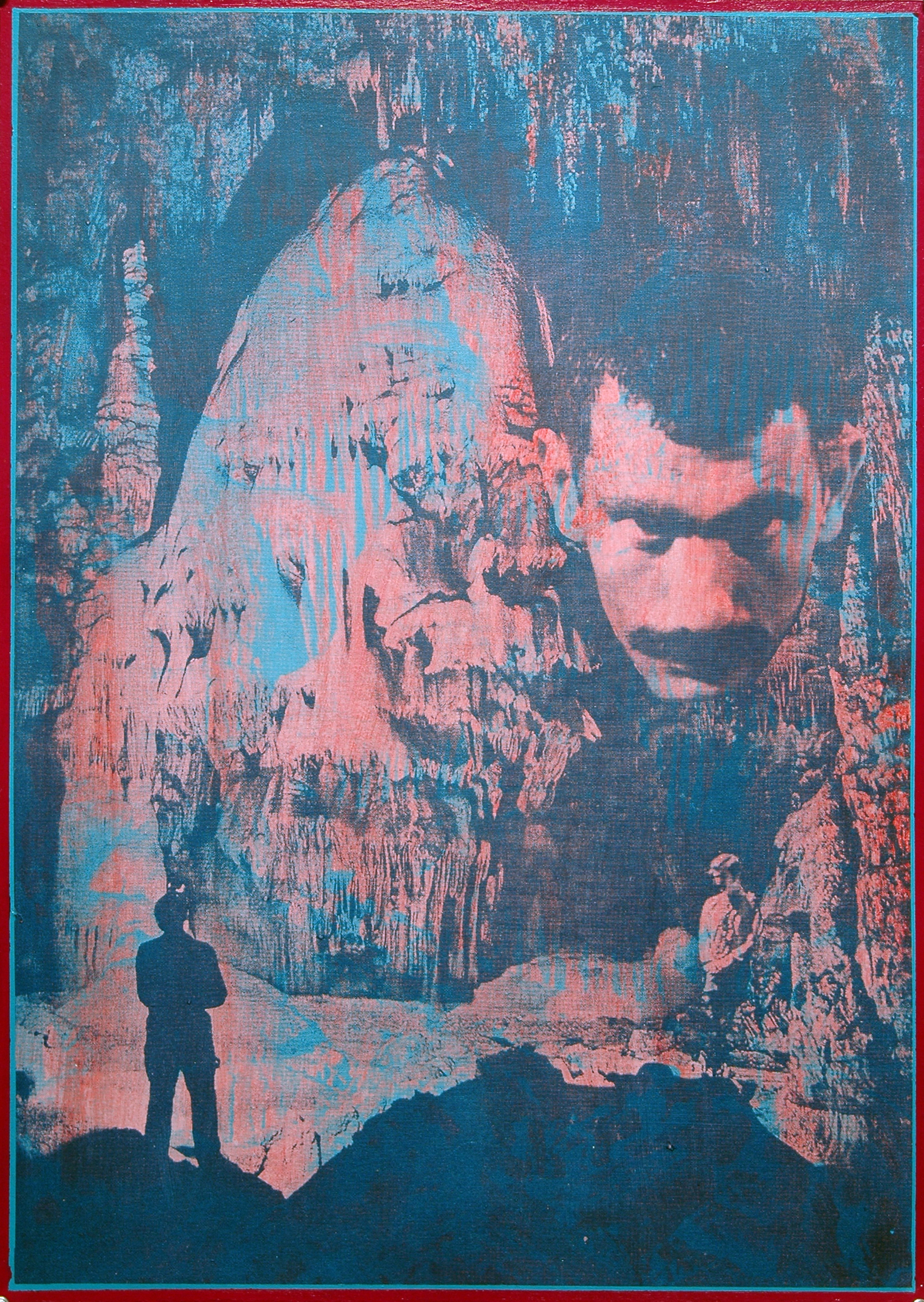GWENAËL RATTKE Jeita Grotto , 2012, acrylic silkscreen on museum board with hand working, 30" x 22.25"