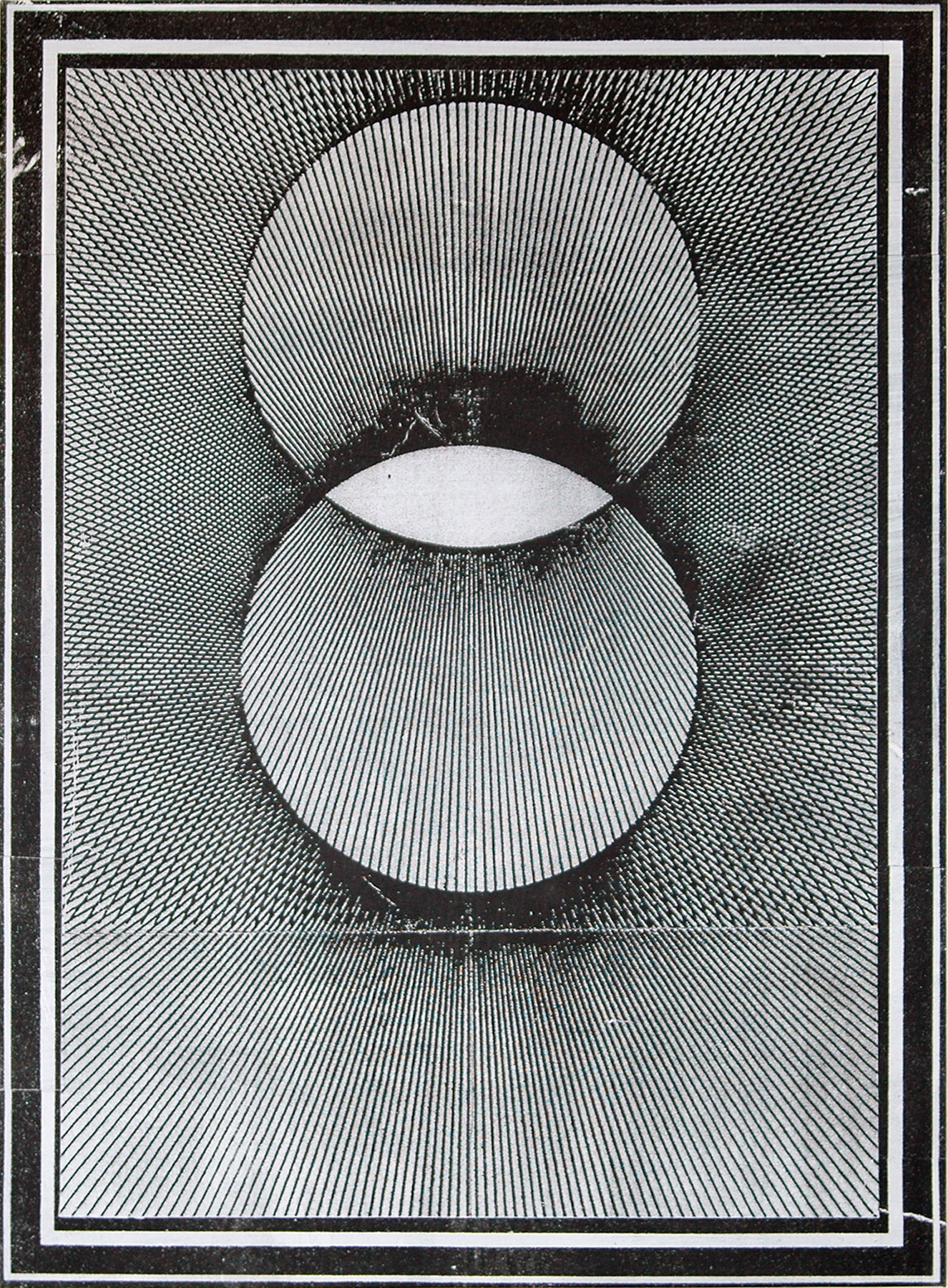   GWENAËL RATTKE   Projections II (black &amp; white) , 2012, acrylic silkscreen on canvas with hand working, 49" x 35.5" 
