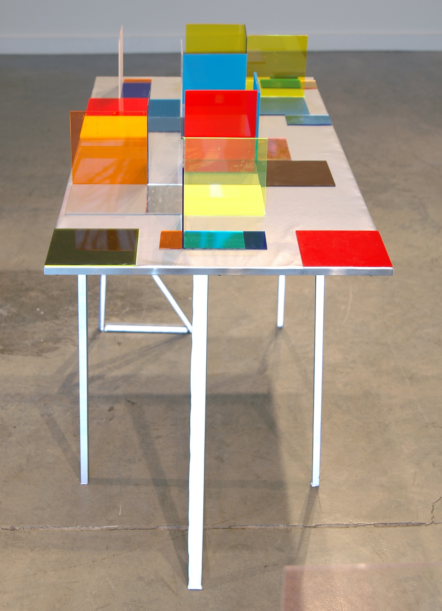   LUCY PULLEN   Hue III , fabric, aluminum, plexi and tape, 23"w x 47"t x 28"h, 2012   