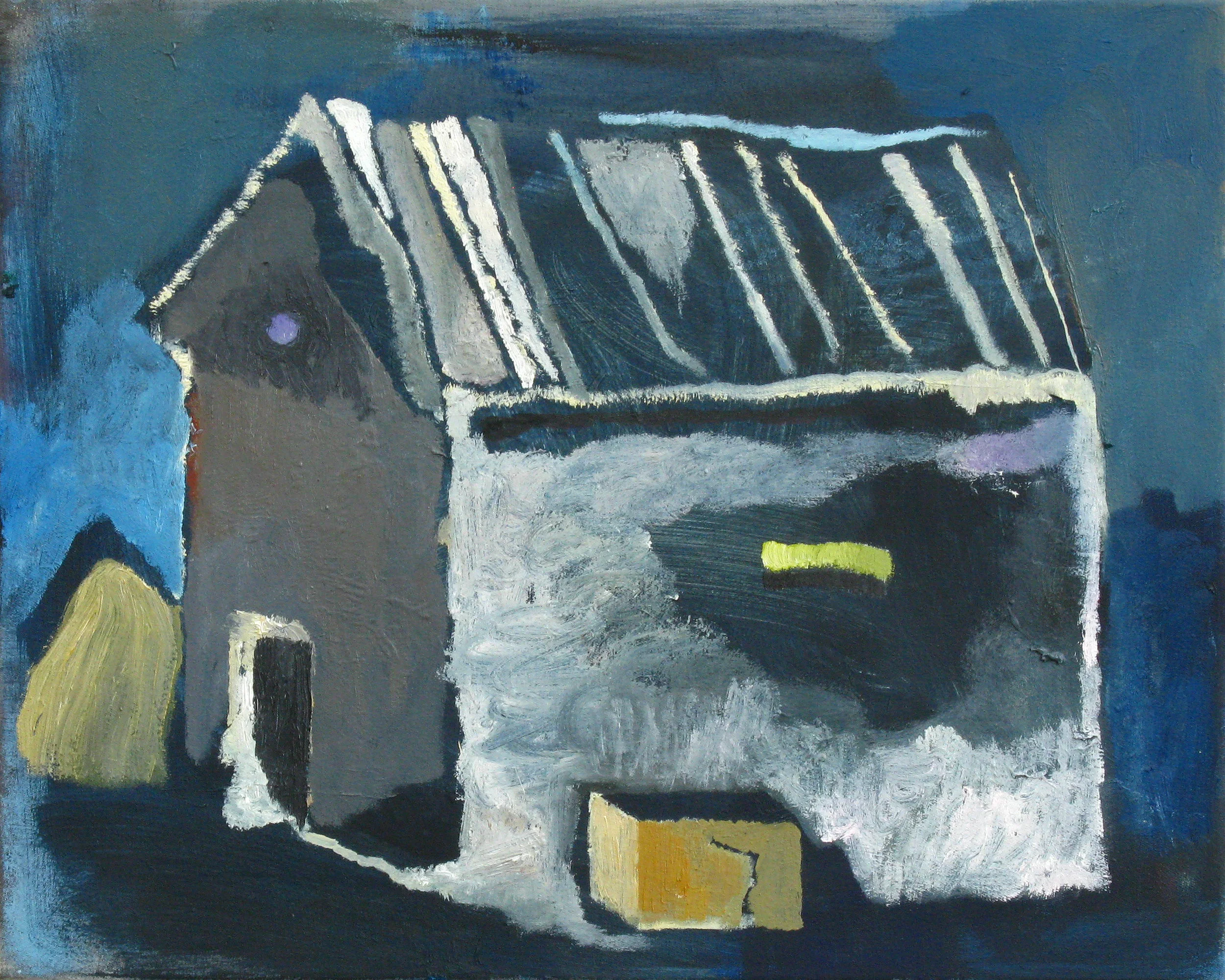 CHRISTOPH ROßNER House Made of Bones, oil and acrylic on canvas, 13.75" x 17.75", 2009