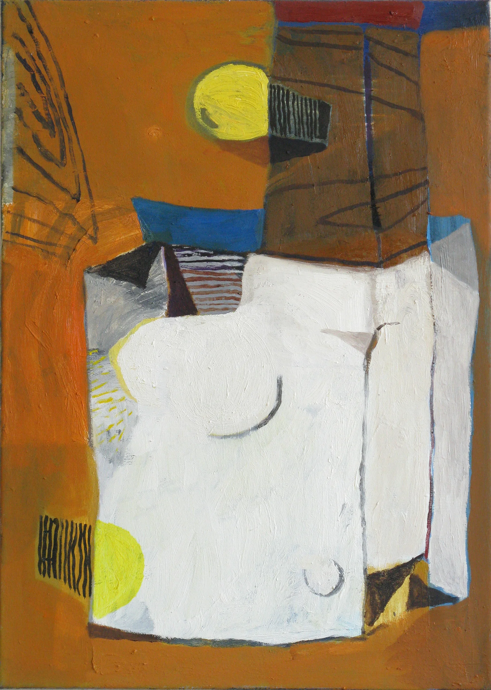 CHRISTOPH ROßNER Paper and Lights, oil on canvas, 27.5" x 19.5", 2011