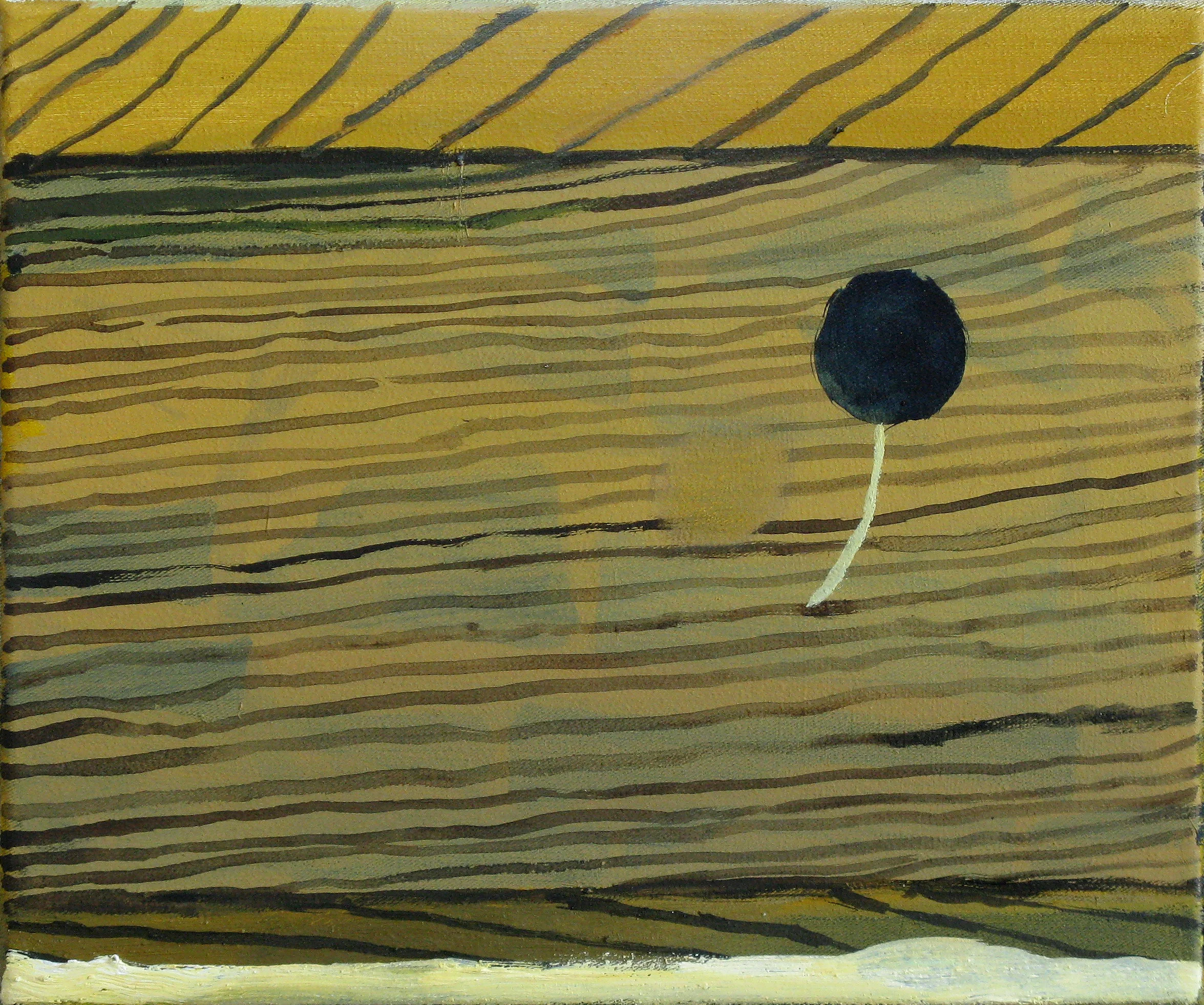 CHRISTOPH ROßNER Small Wooden Piece, oil and acrylic on canvas, 10" x 11.75", 2010