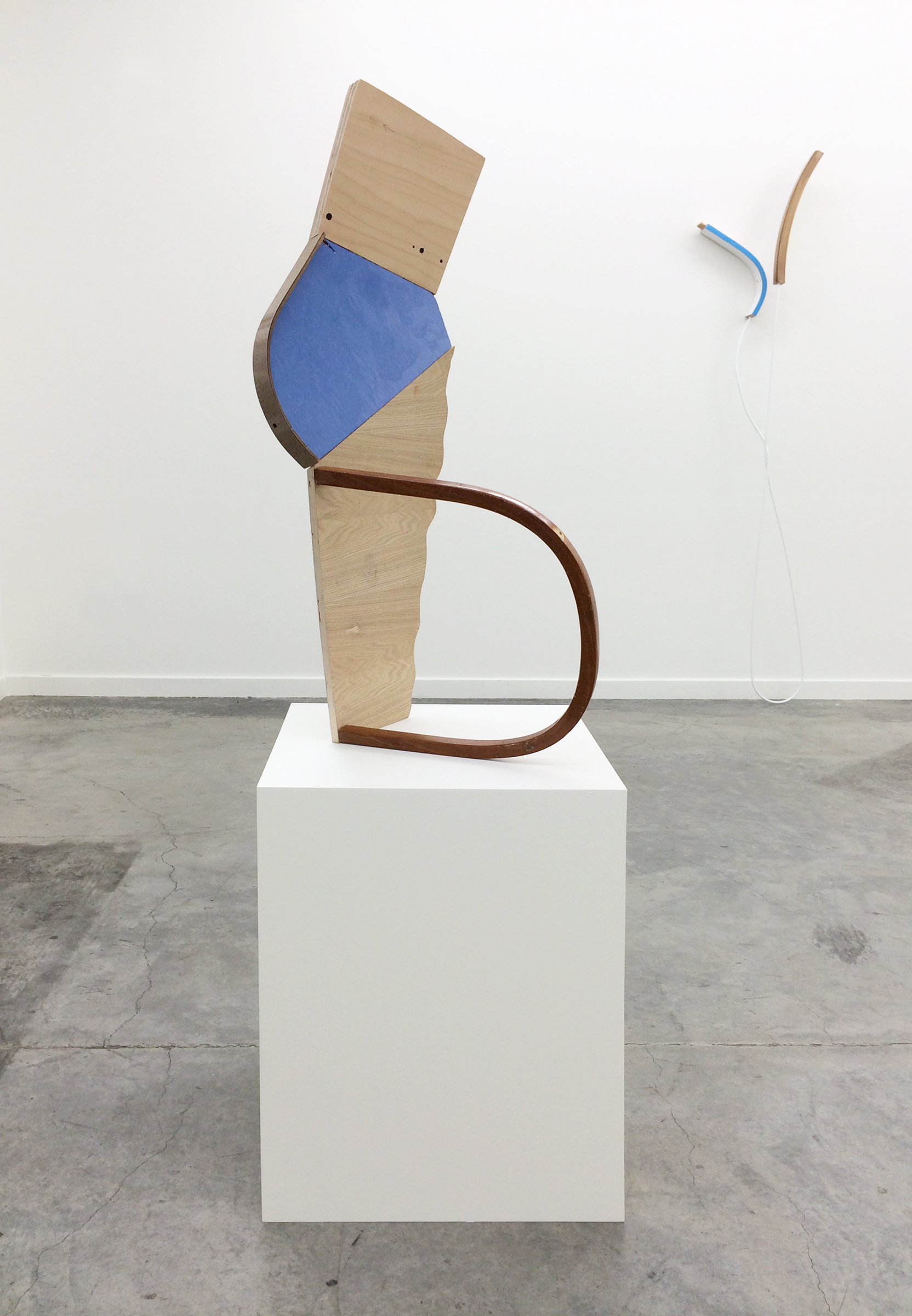   KIRK STOLLER  (alternate view)&nbsp; Untitled (shift) , wood, resin, acrylic and latex paint, wood stain, 35" x 17" x 16"   