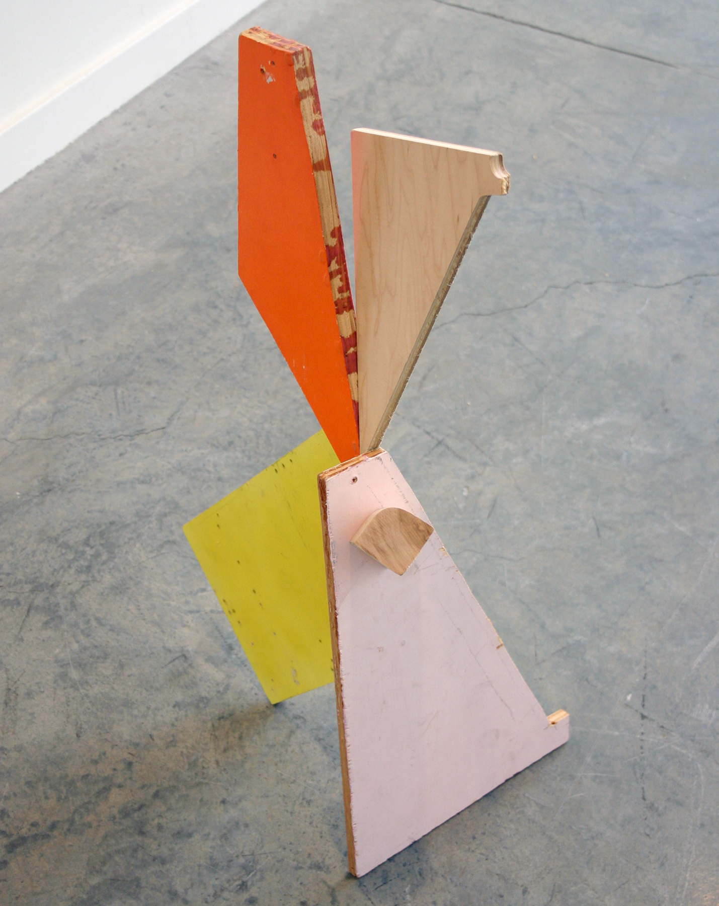 KIRK STOLLER Untitled (jammed), wood, paint and resin, 29" x 15" x 10.75", 2011
