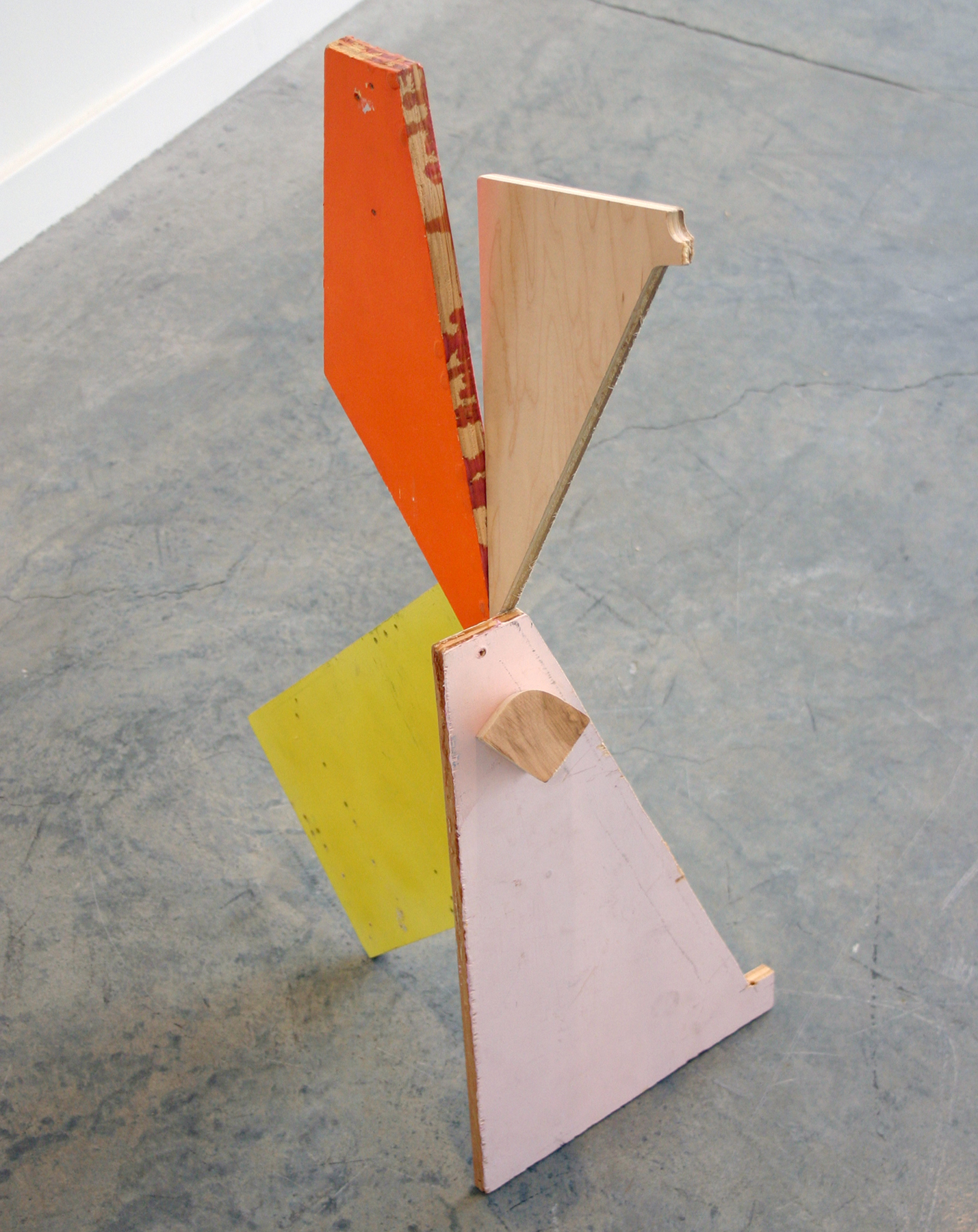   KIRK STOLLER   Untitled (jammed),&nbsp; wood, paint and resin, 29" x 15" x 10.75", 2011 