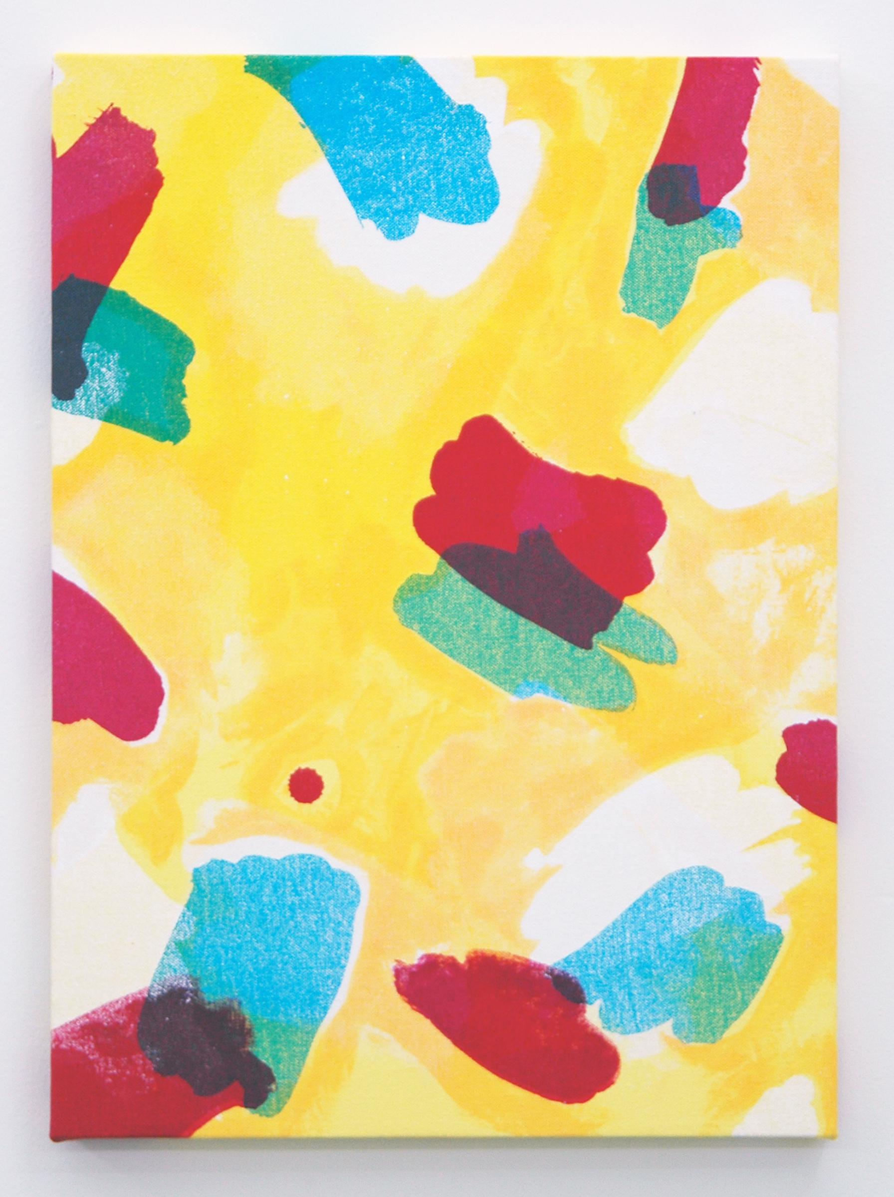 /SLASH/ Amanda Curreri, Calm Lunatics (Pattern for Performance) , fabric dye, acrylic, dye remover on cotton 18" x 13", 2014