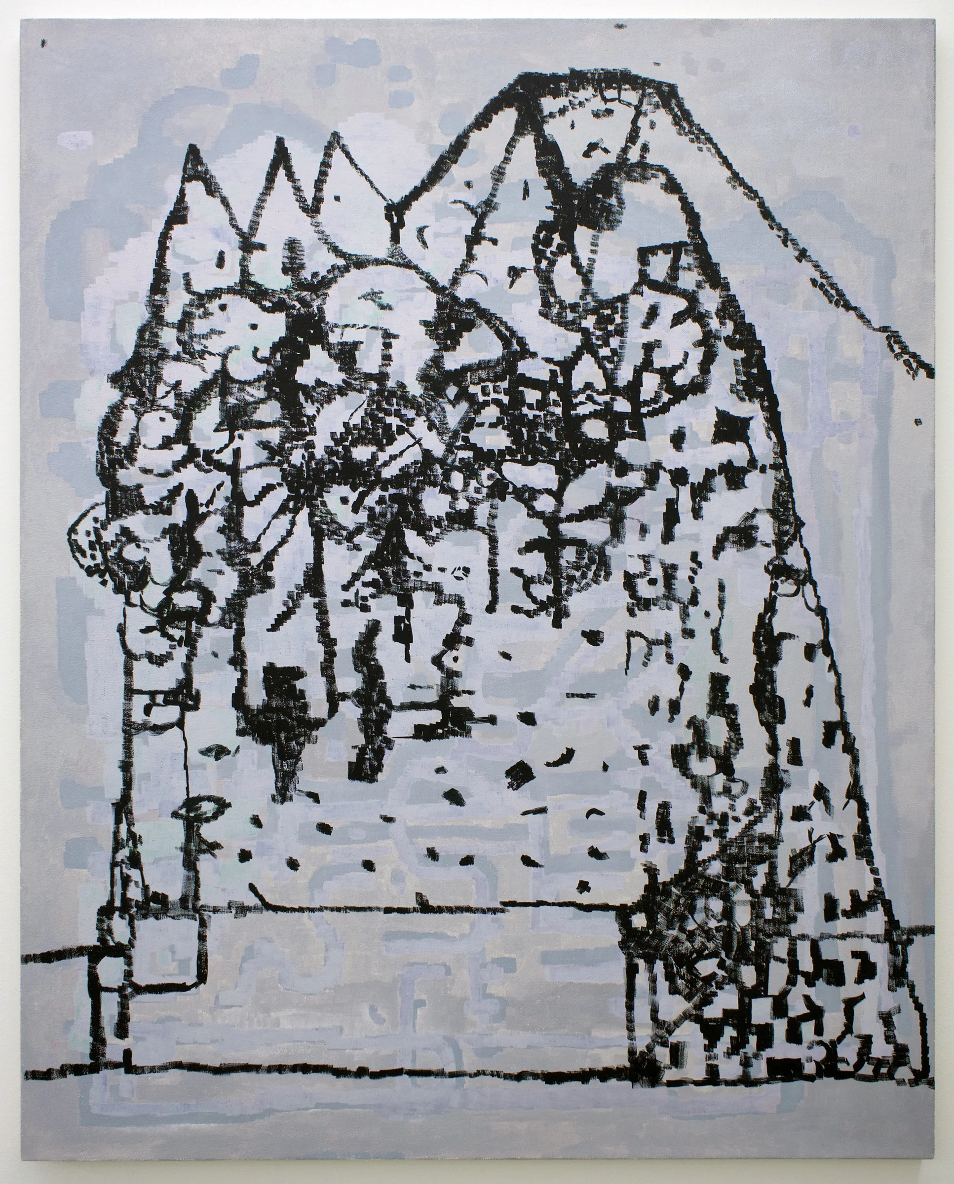 EJ HAUSER mountain dwellers , 2017, oil on canvas, 40" x 32"