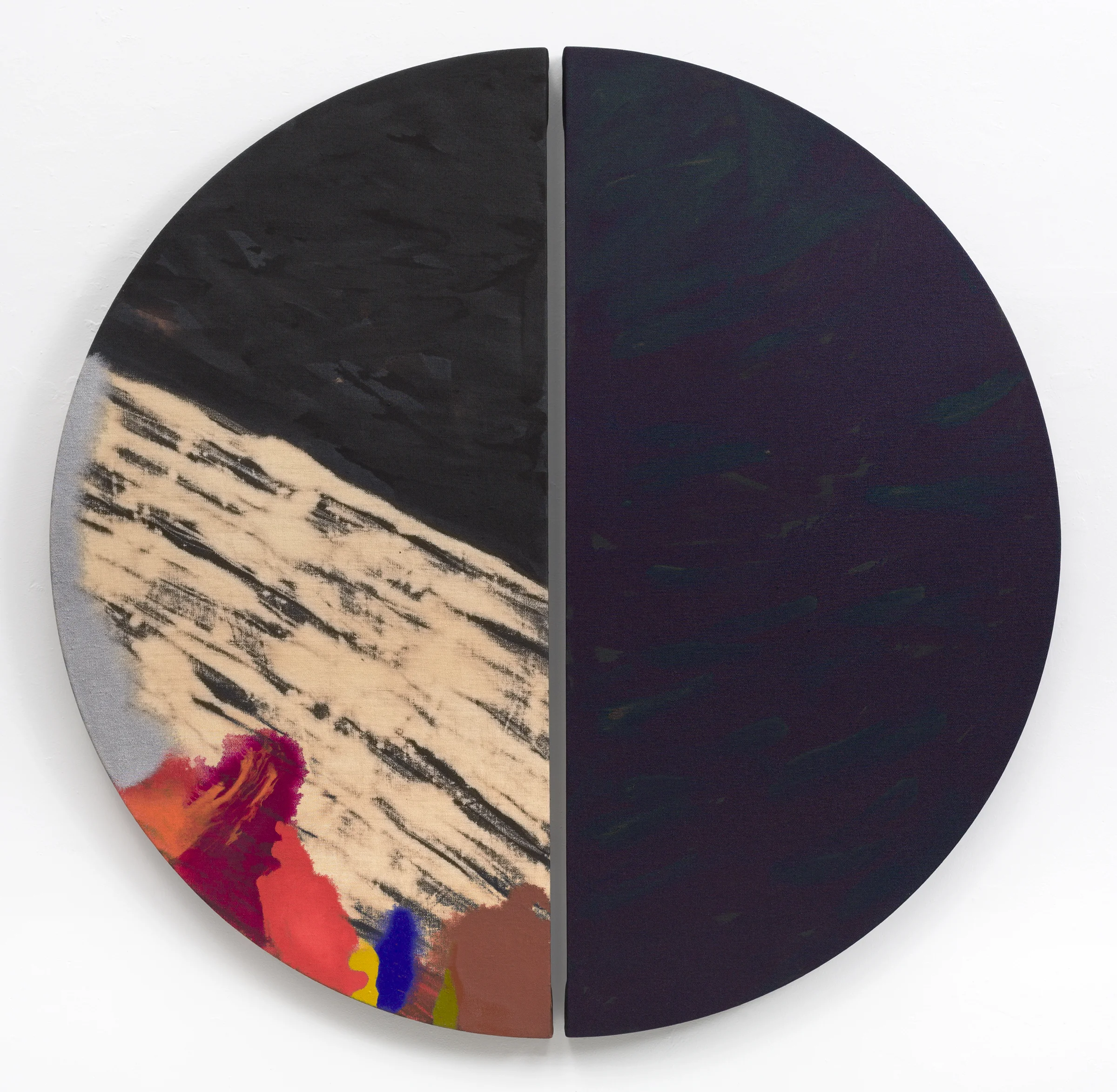 PAMELA JORDEN Palus , 2017 Oil and bleach on linen 48” x 49”