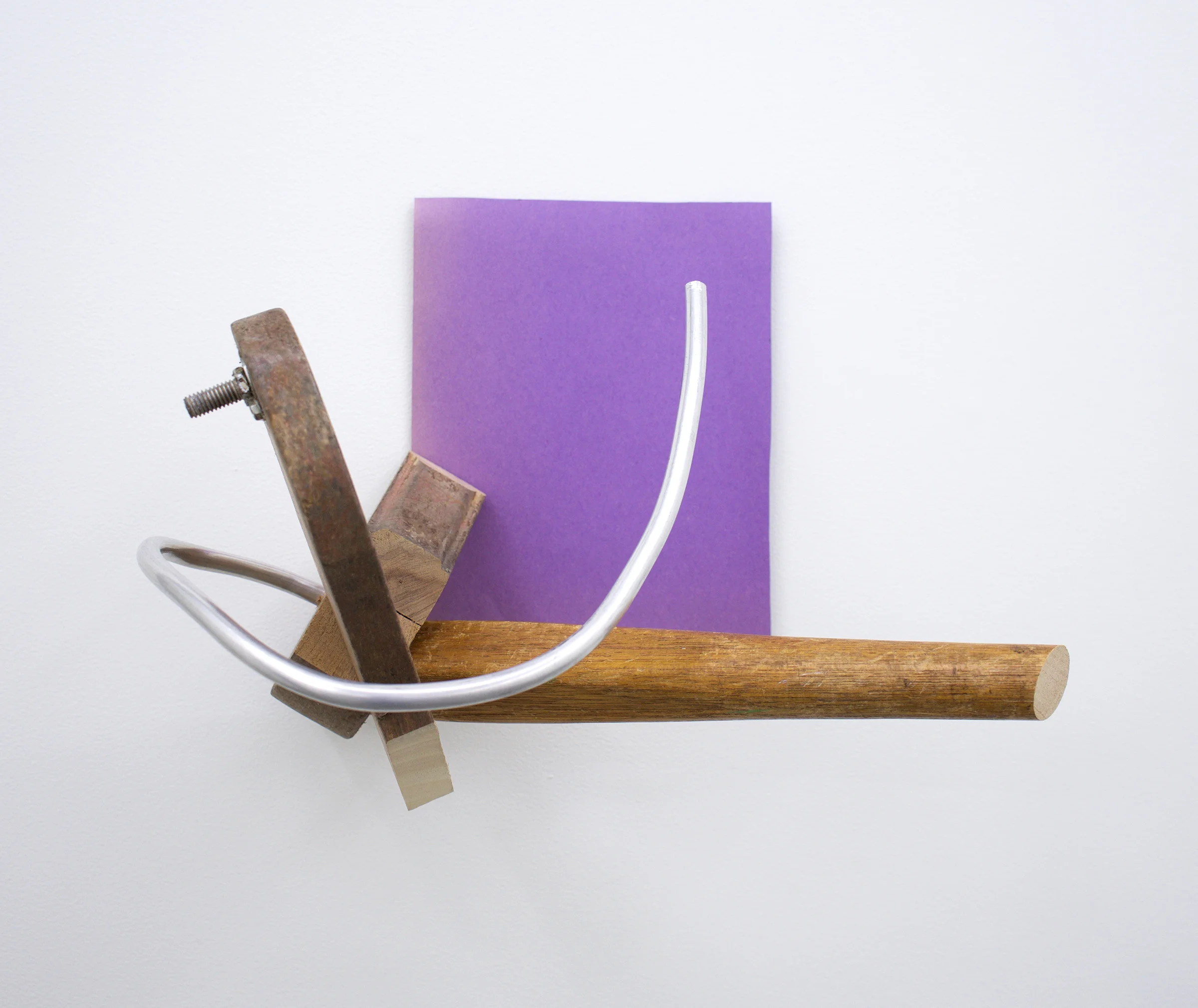 KIRK STOLLER untitled (victory), 2018, wood, paper, stain, metal, 11.5” x 8.5” x 14.5”