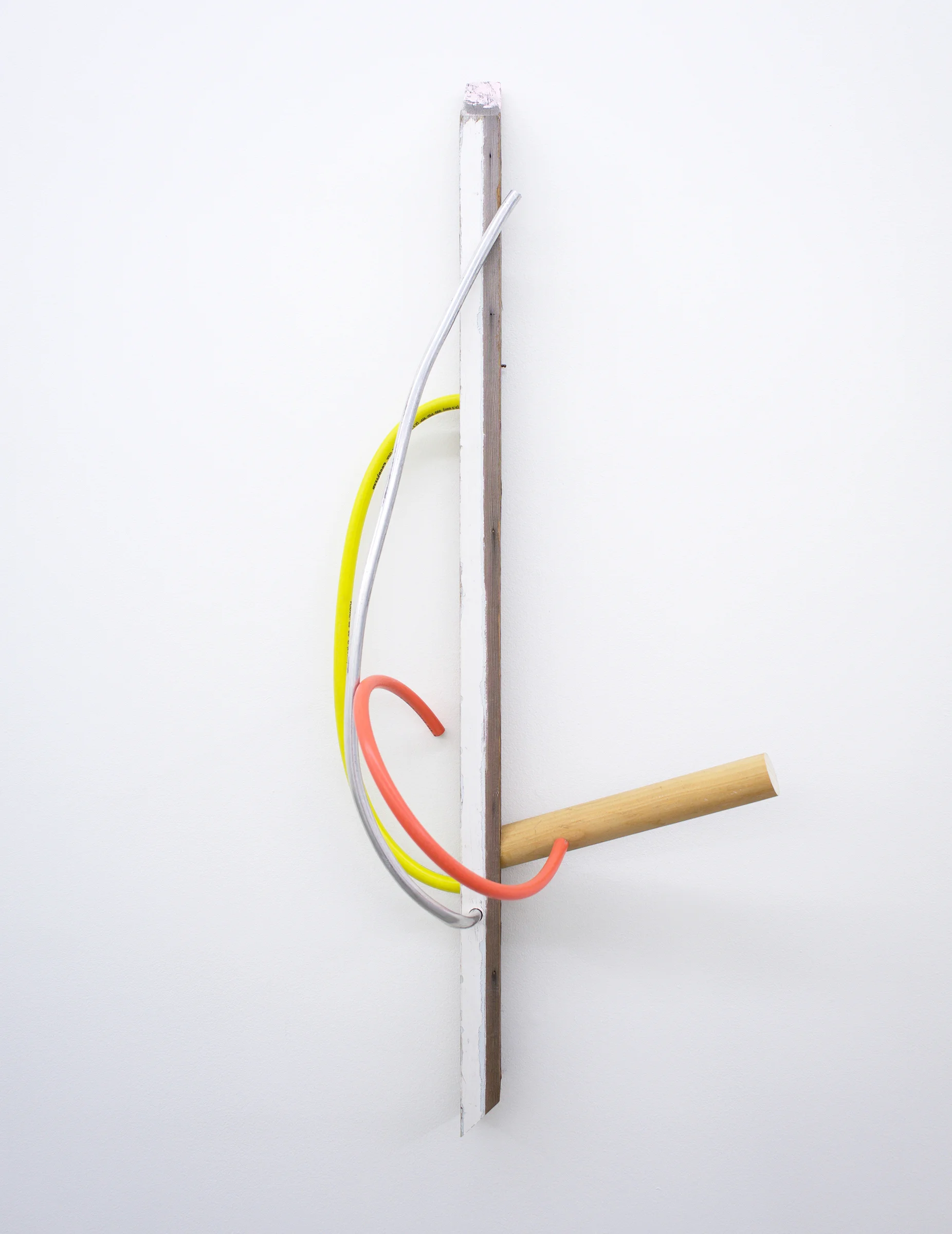 KIRK STOLLER untitled (comb), 2018, wood, paper, stain, metal, 42” x 10” x 17”
