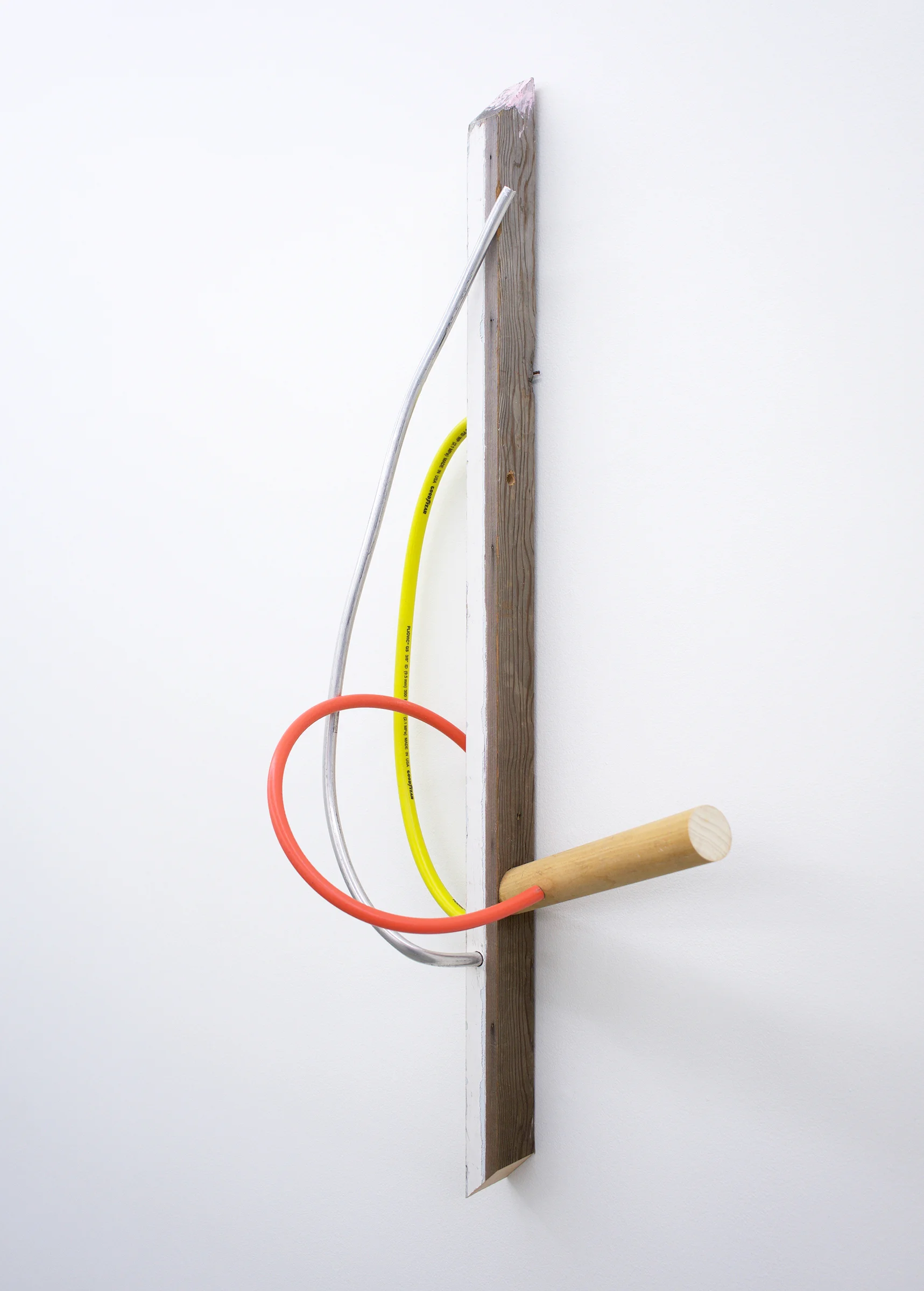KIRK STOLLER untitled (comb), 2018, wood, paper, stain, metal, 42” x 10” x 17”