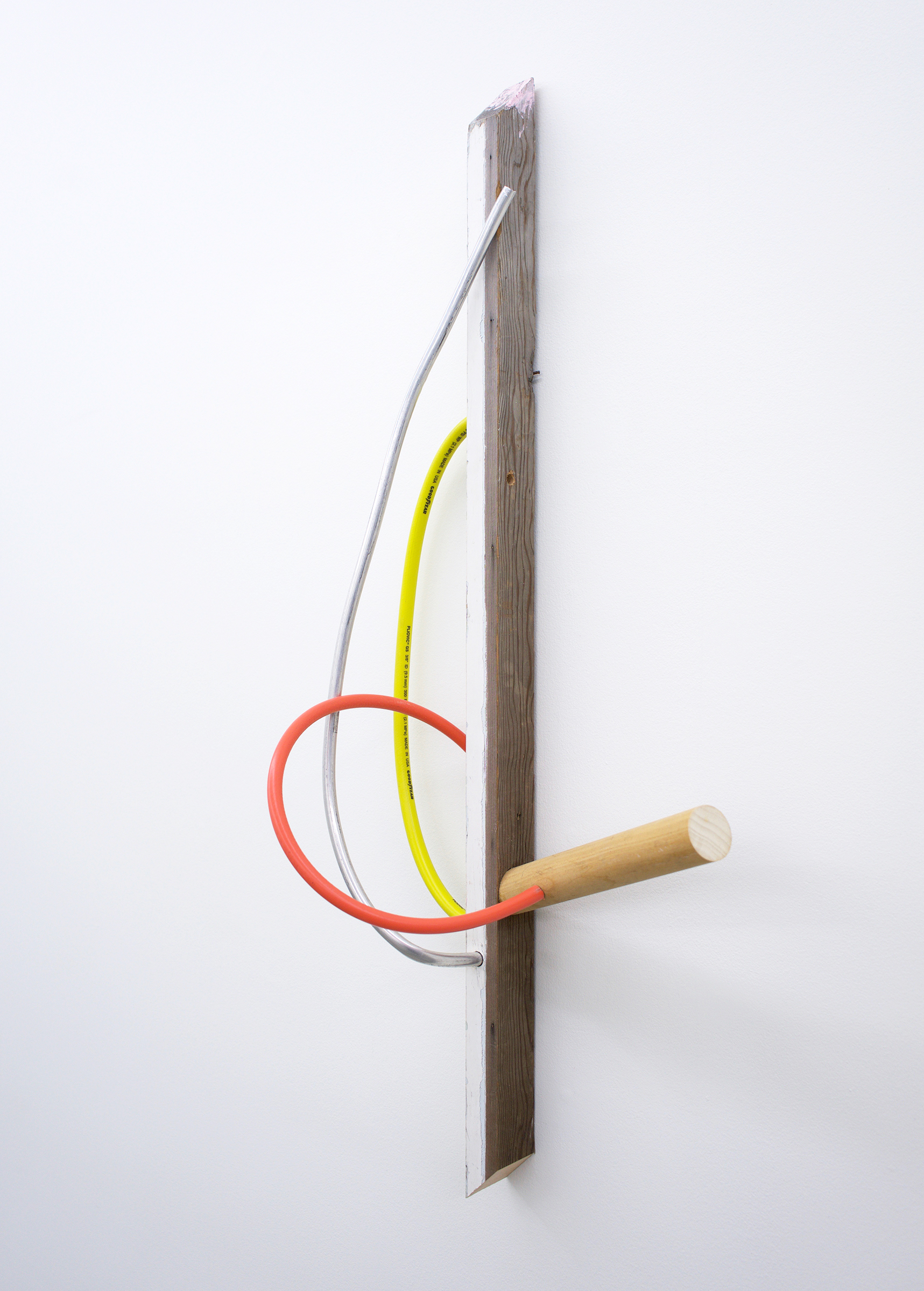  KIRK STOLLER untitled (comb), 2018, wood, paper, stain, metal, 42” x 10” x 17” 