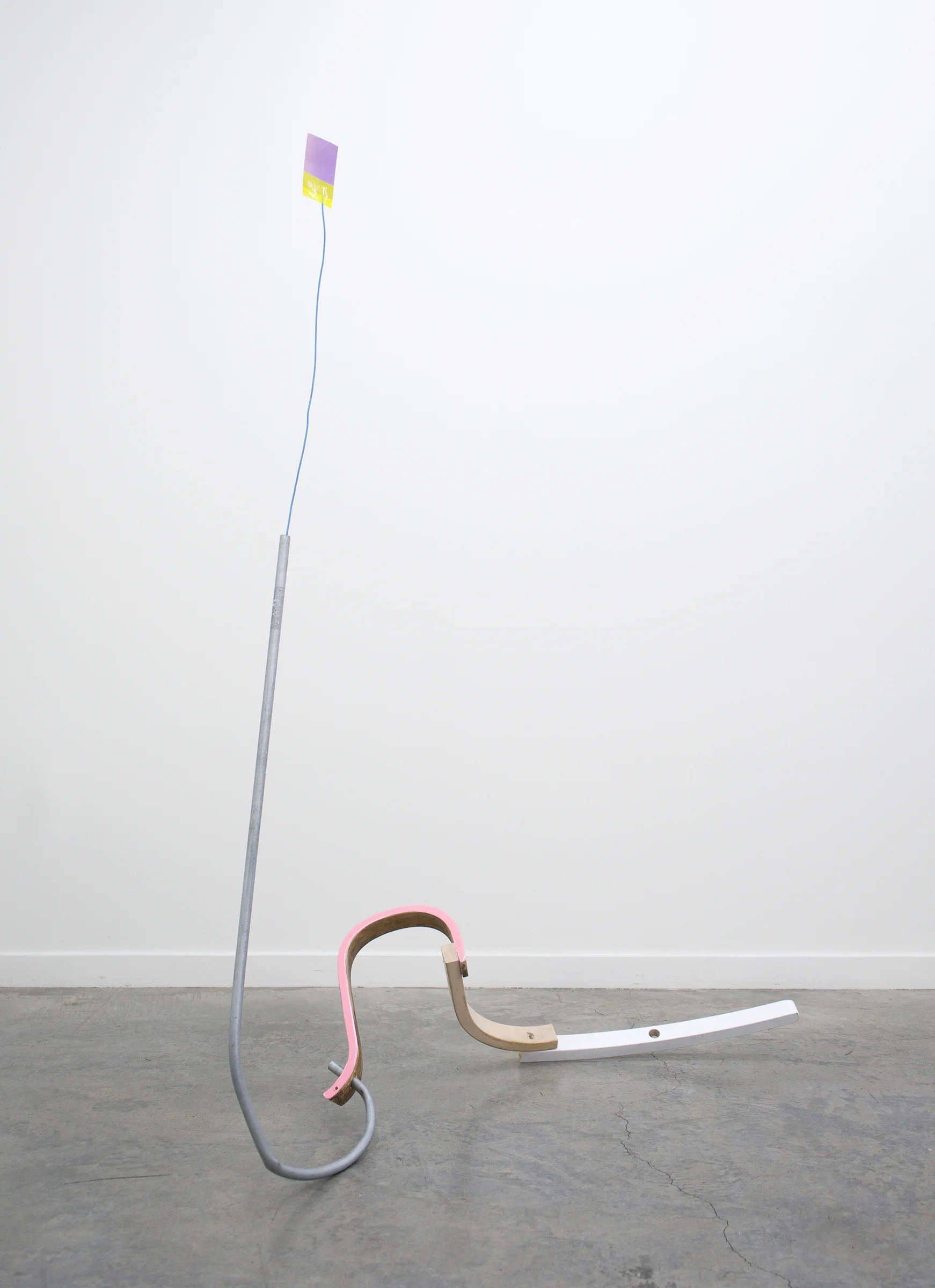 KIRK STOLLER untitled (wave), 2018, wood, metal, wire, paper, tape, resin, 69” x 53.5” x 21”