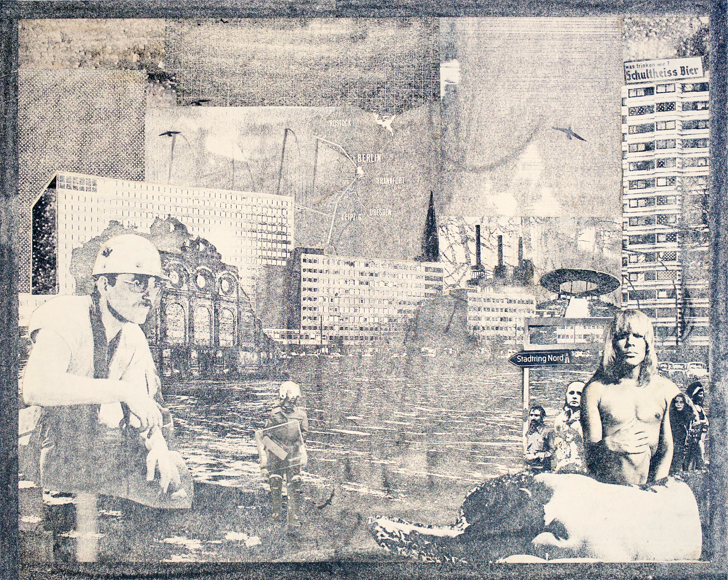 GWENAËL RATTKE Die Stadt und Ihre Seele 2 , 2012 solvent transfer collage on board, 19.5” x 15.75”