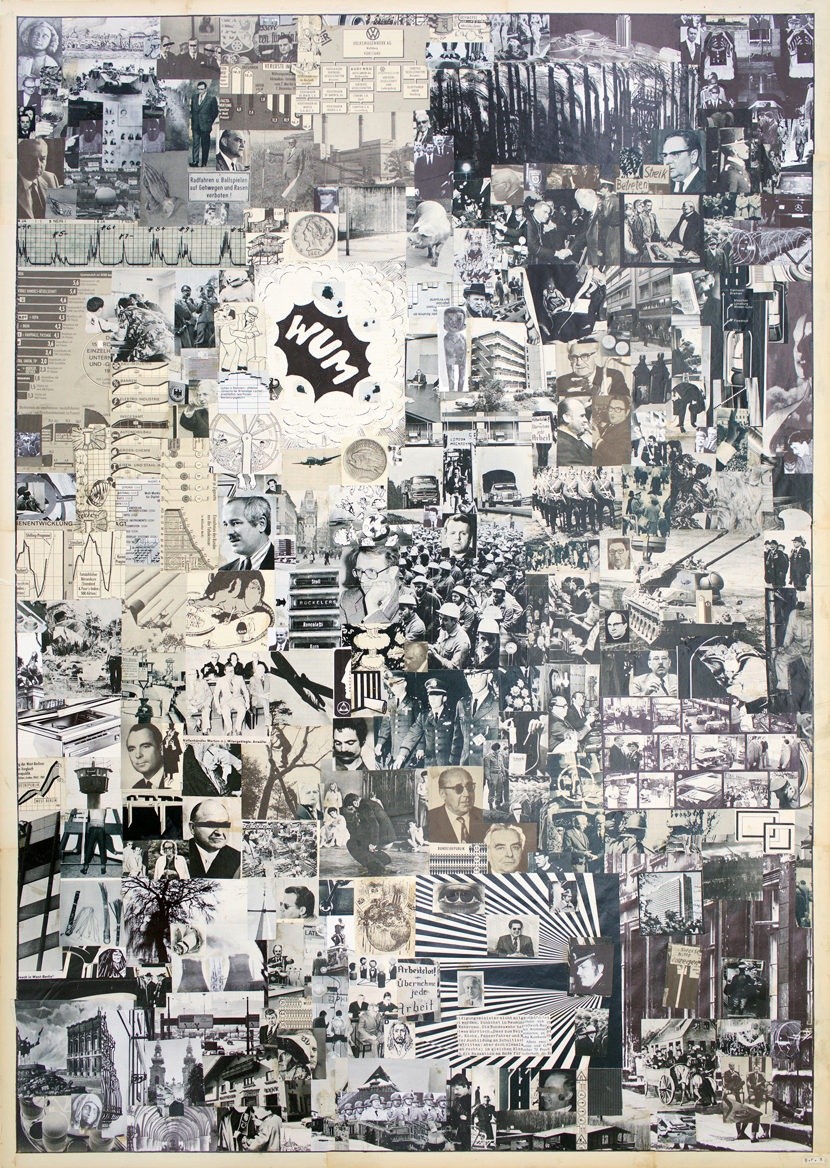 GWENAËL RATTKE Economic Miracle , 2010 collage on bard, 39.5” x 27.5”
